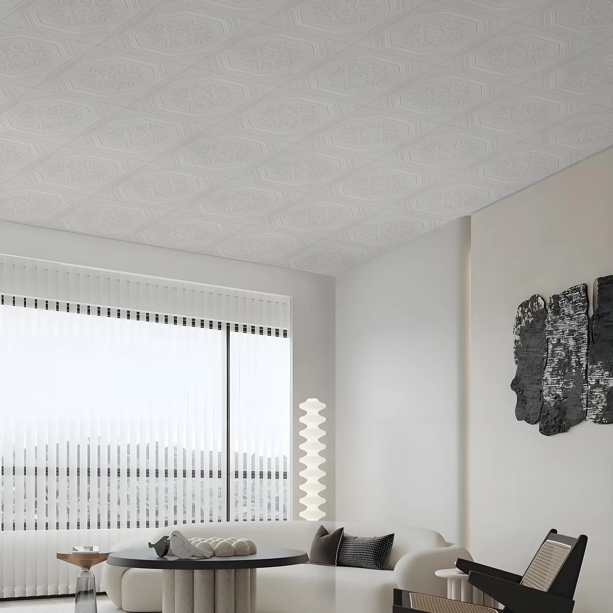 Building Material Reliable with Easy Installation, Easy To Clean - Pvc White Model FB5E28