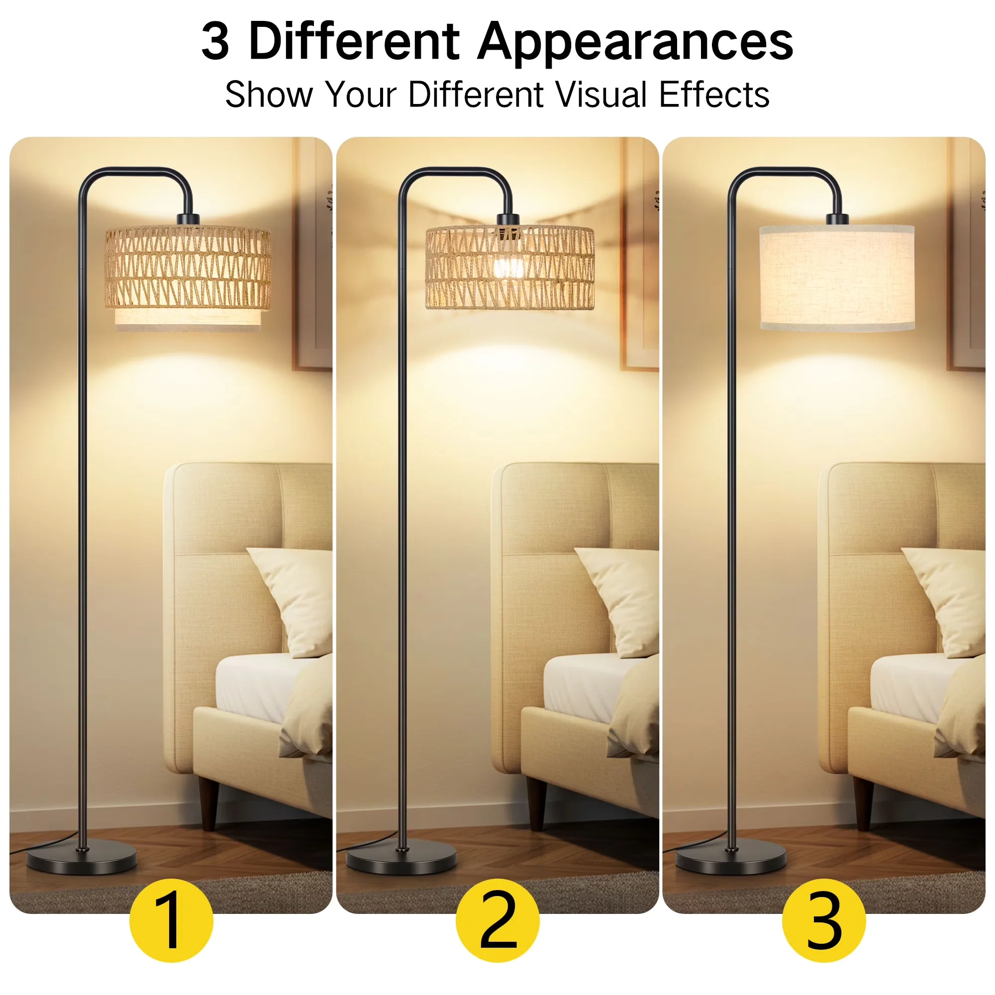 Professional Floor Lamp with LED, Dimmable - Black Metal for Study Room, Living Room Model 3767CC