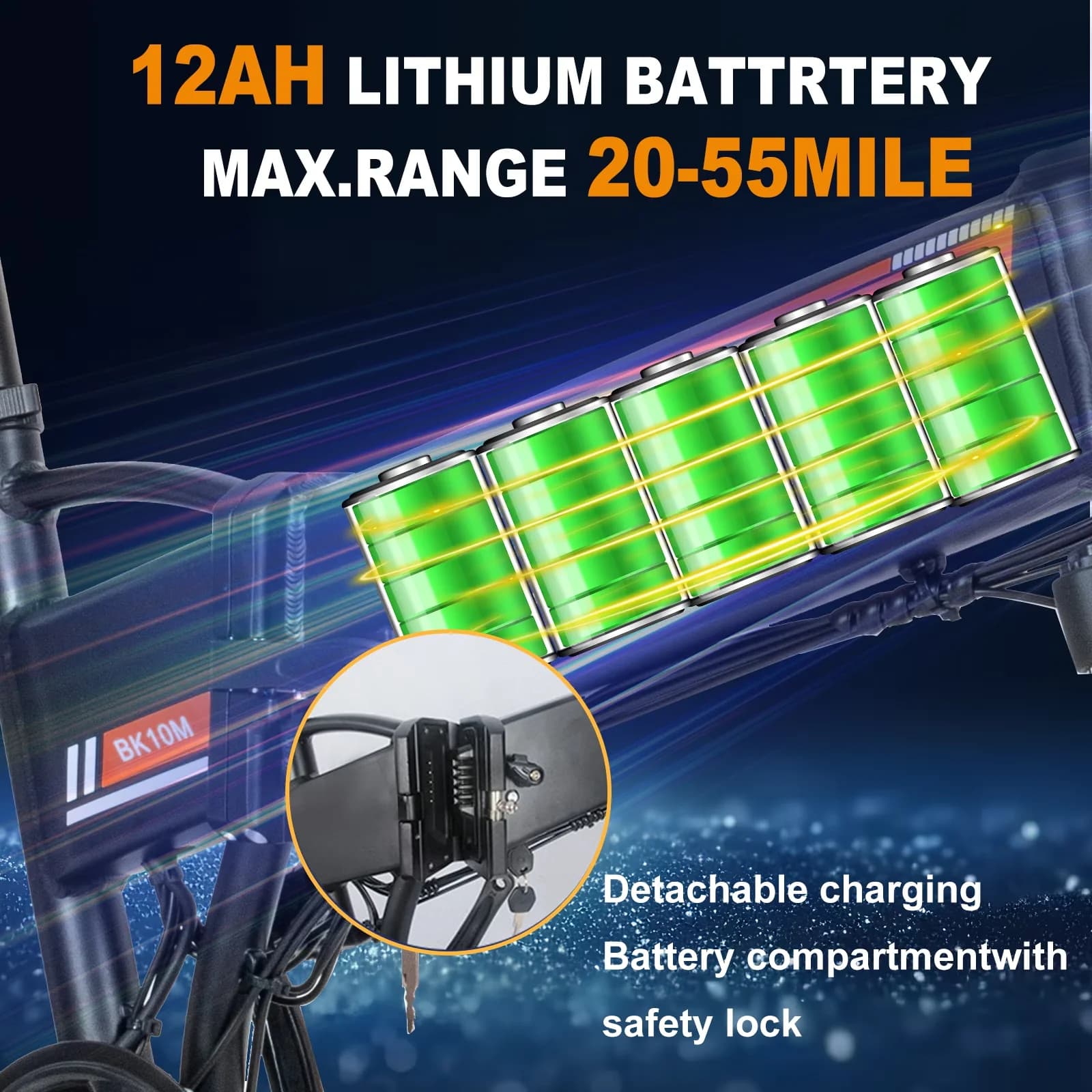Essential Electric Bike with Battery, 750W - Black - Modern Design Model 28E4DA