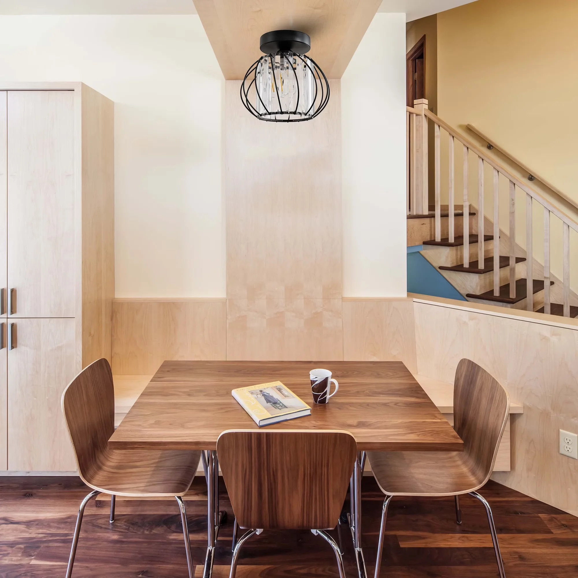 Stylish Ceiling Lights Fixture with Incandescent, Modern, 4.Excellent quality - Black Metal for Kitchen Model 99D581