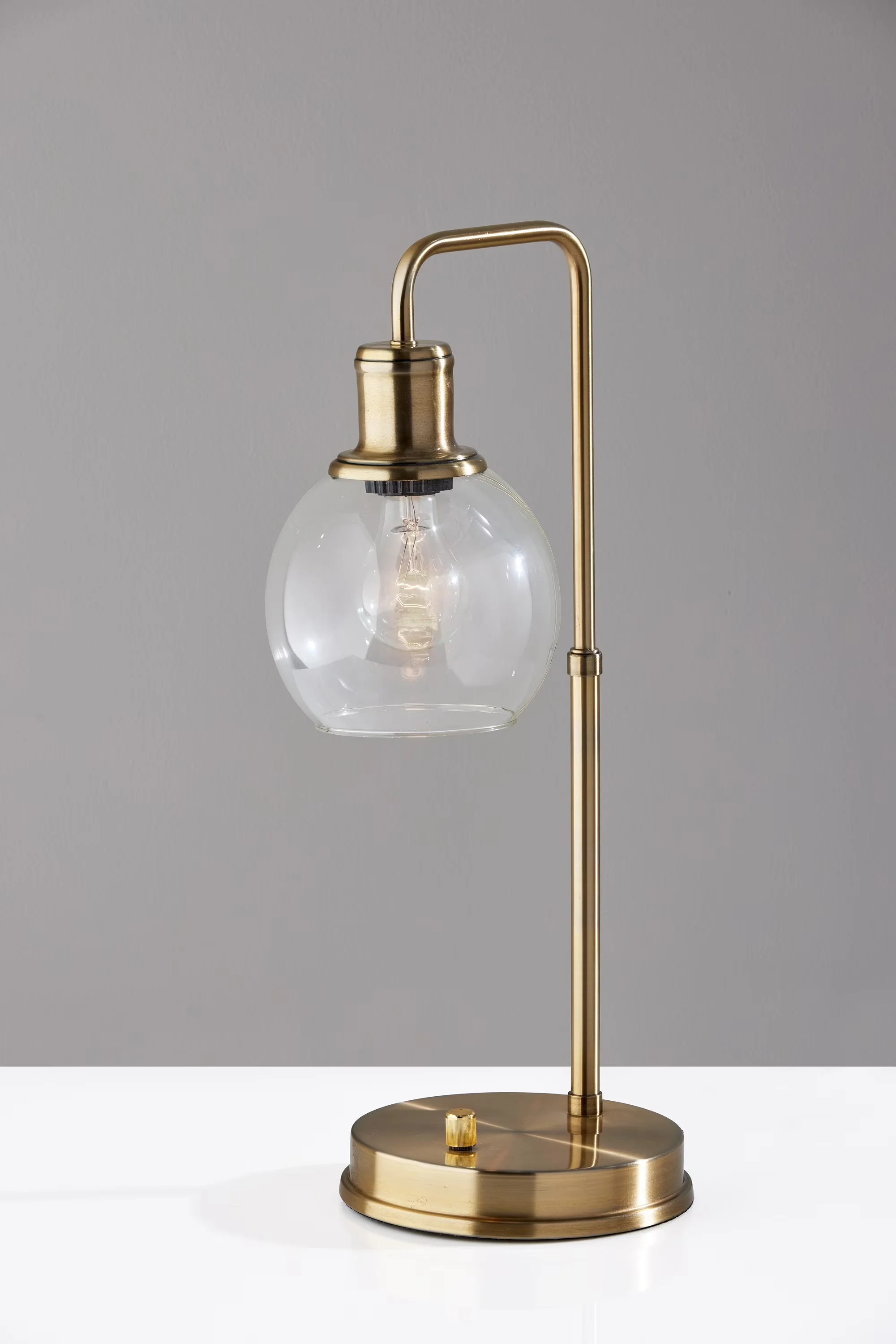 Modern Desk Lamp with Incandescent, Usb Port, Glam - Metal Gold, Clear, Multicolor Model D7C71F