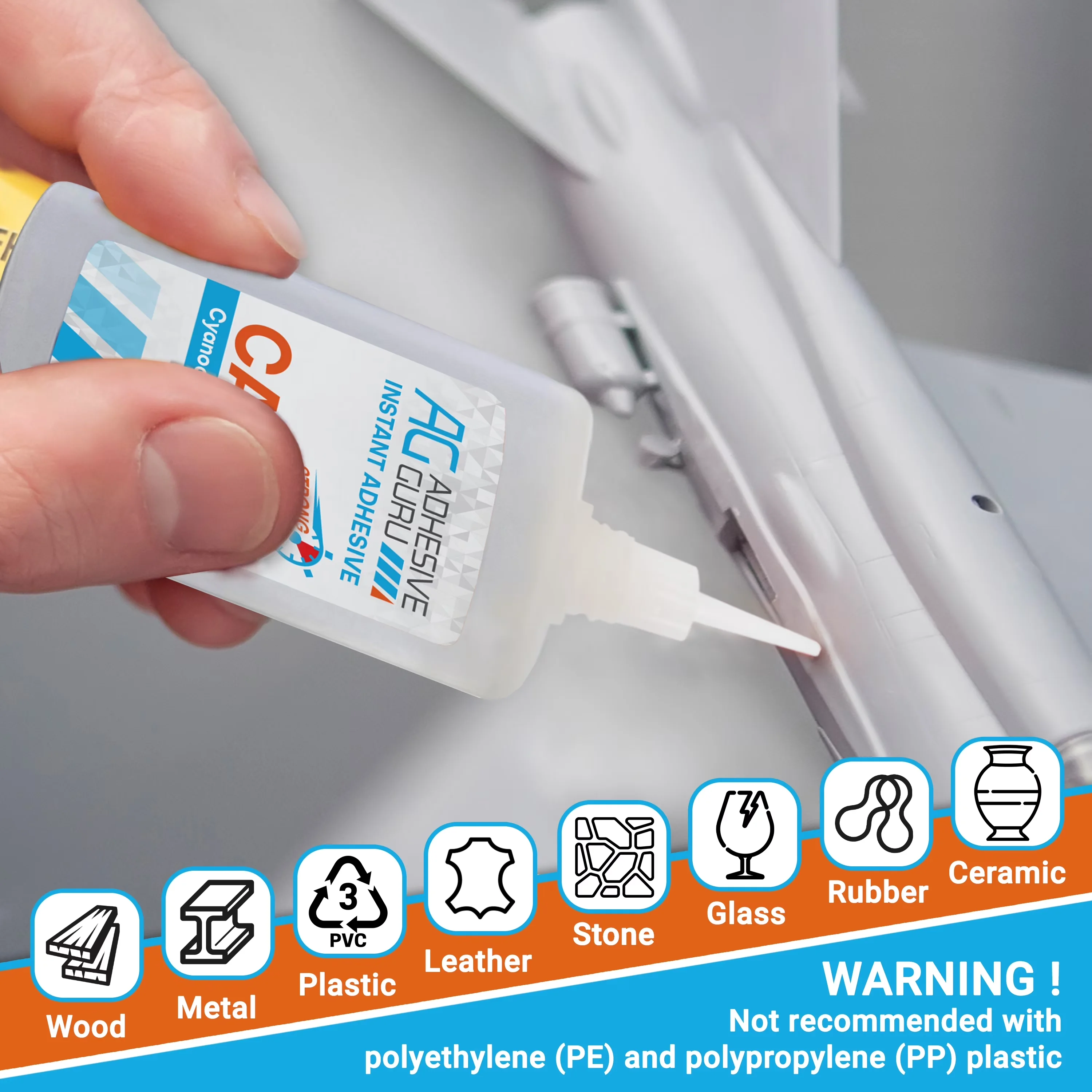 Innovative Adhesives Glues In Paint Supplies Tool with CA Glue, Activator Spray - Clear S Model EC0046