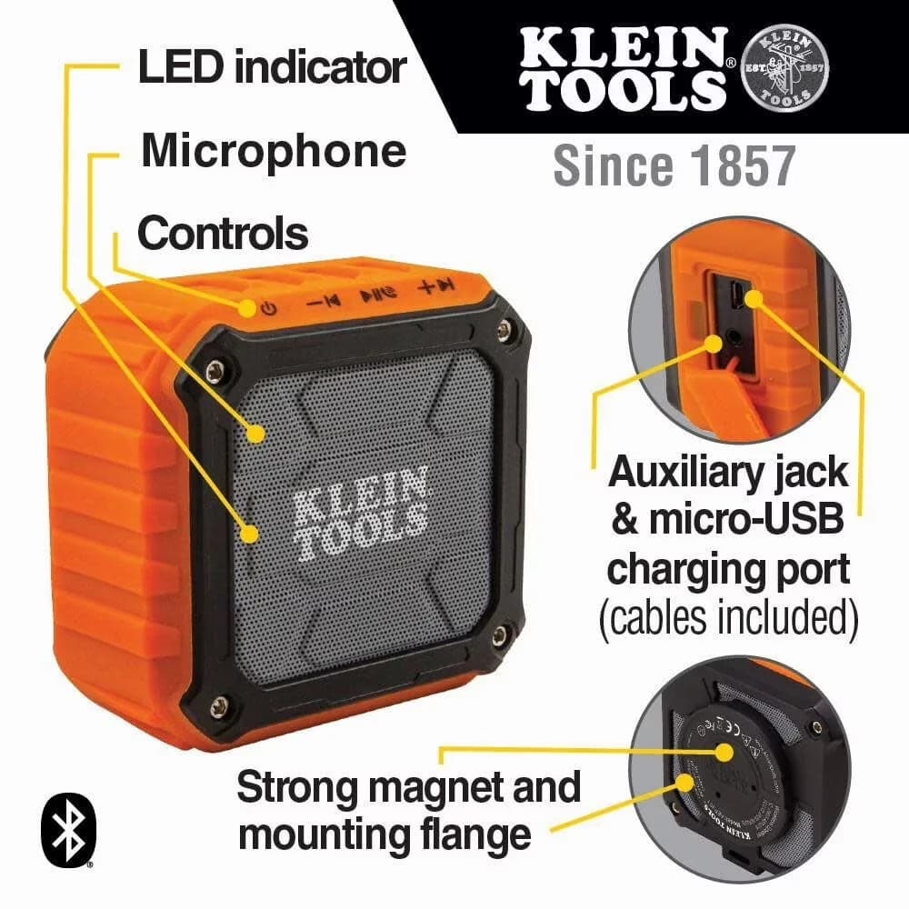 Professional Pro Tool with Speakerphone, Wireless Jobsite Speaker - Orange Model 46722E