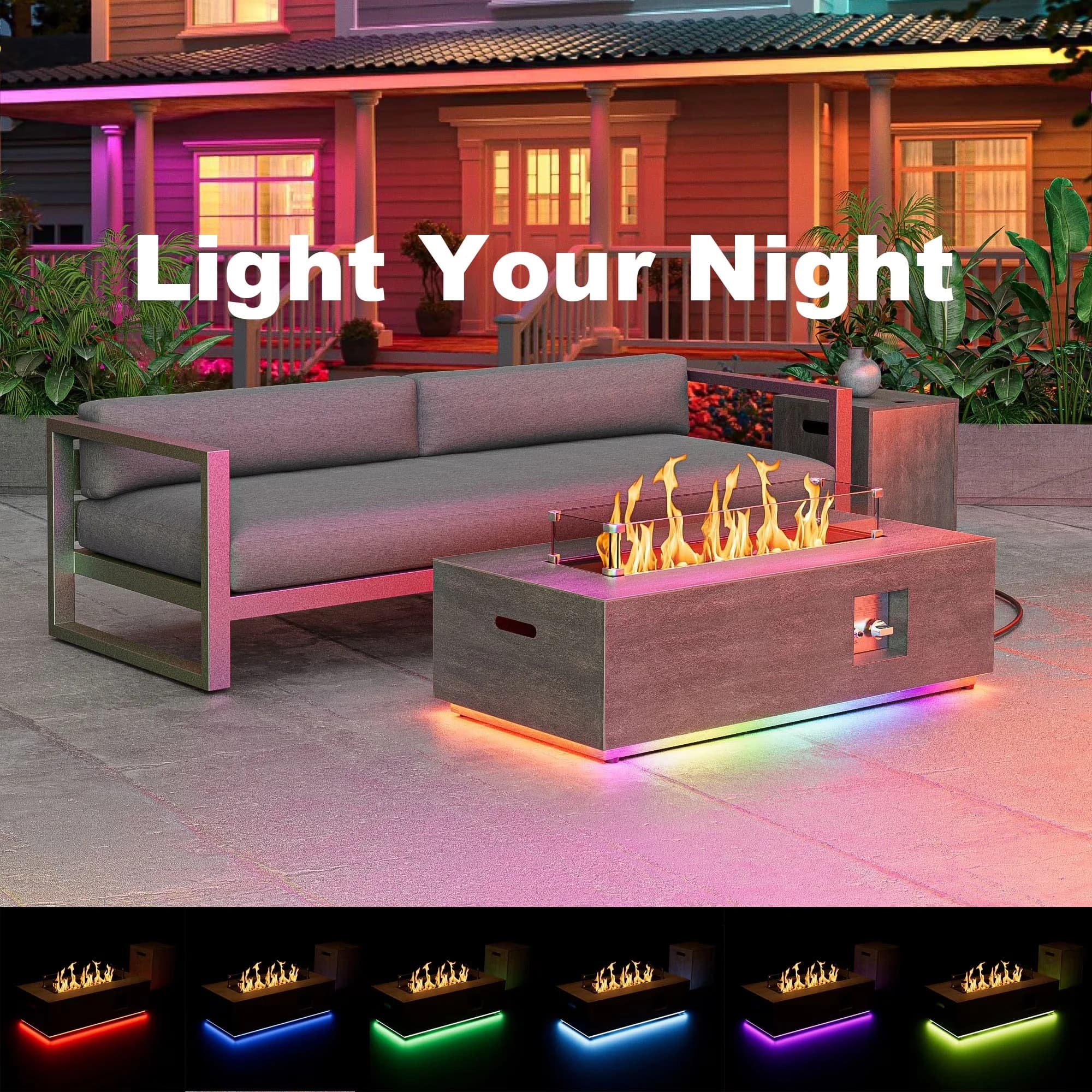Efficient Outdoor Heating with LED, 50000 BTU - Stainless Steel, Metal Gray for Outdoor Model 130181