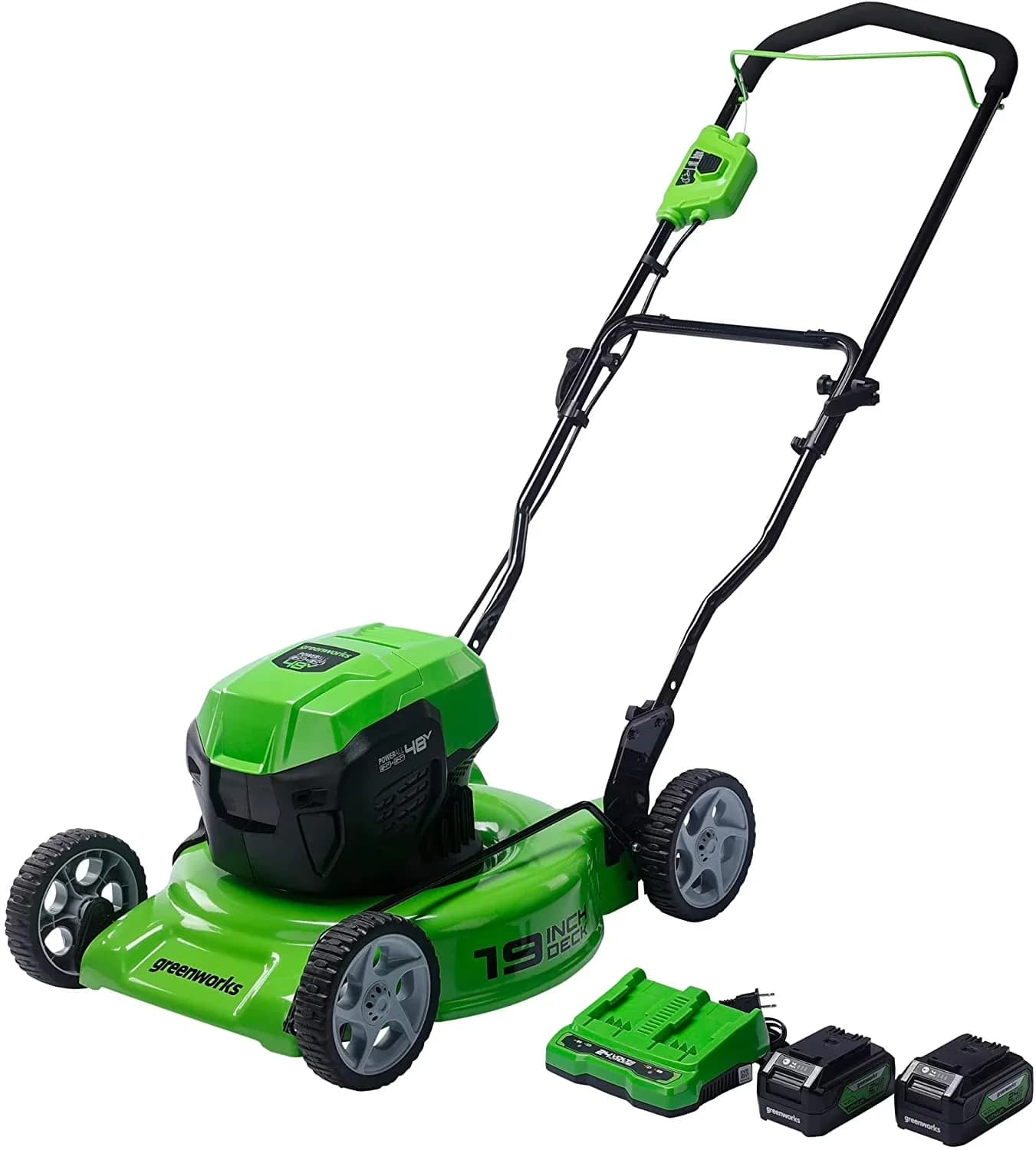 Classic Push Mower with Battery, 48V, (1) Grass Collection Bag - Green Model 5FFB85