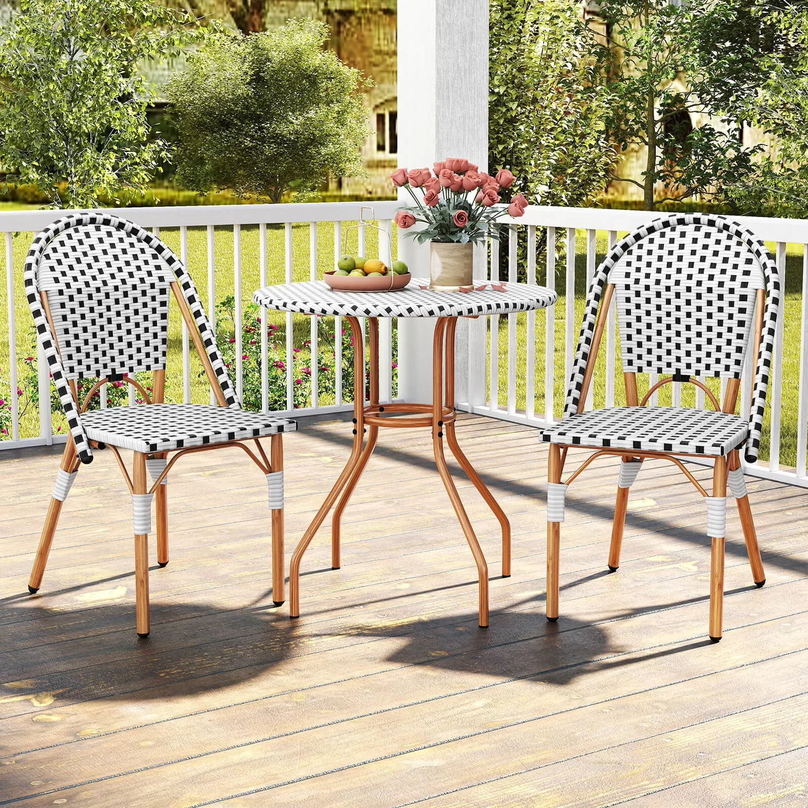 Classic Patio Dining Set - Natural White 3 PCS - Residential Grade Model C48A16