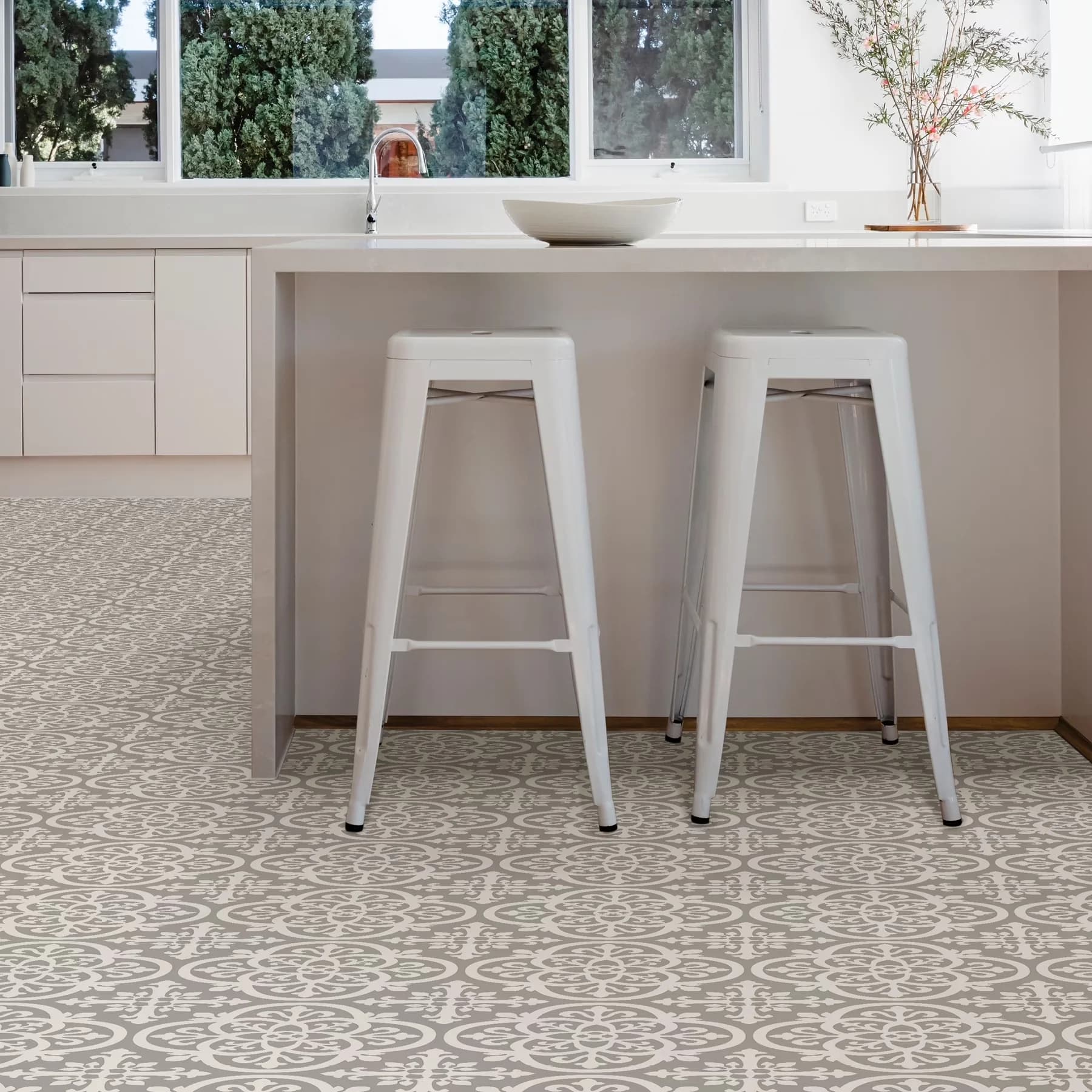 Professional Grey Vinyl Flooring Vinyl Plank Flooring with Easy Installation, Covers 10 square feet, Weighs 5.5 pounds - Virgin Vinyl... Model D62CFE