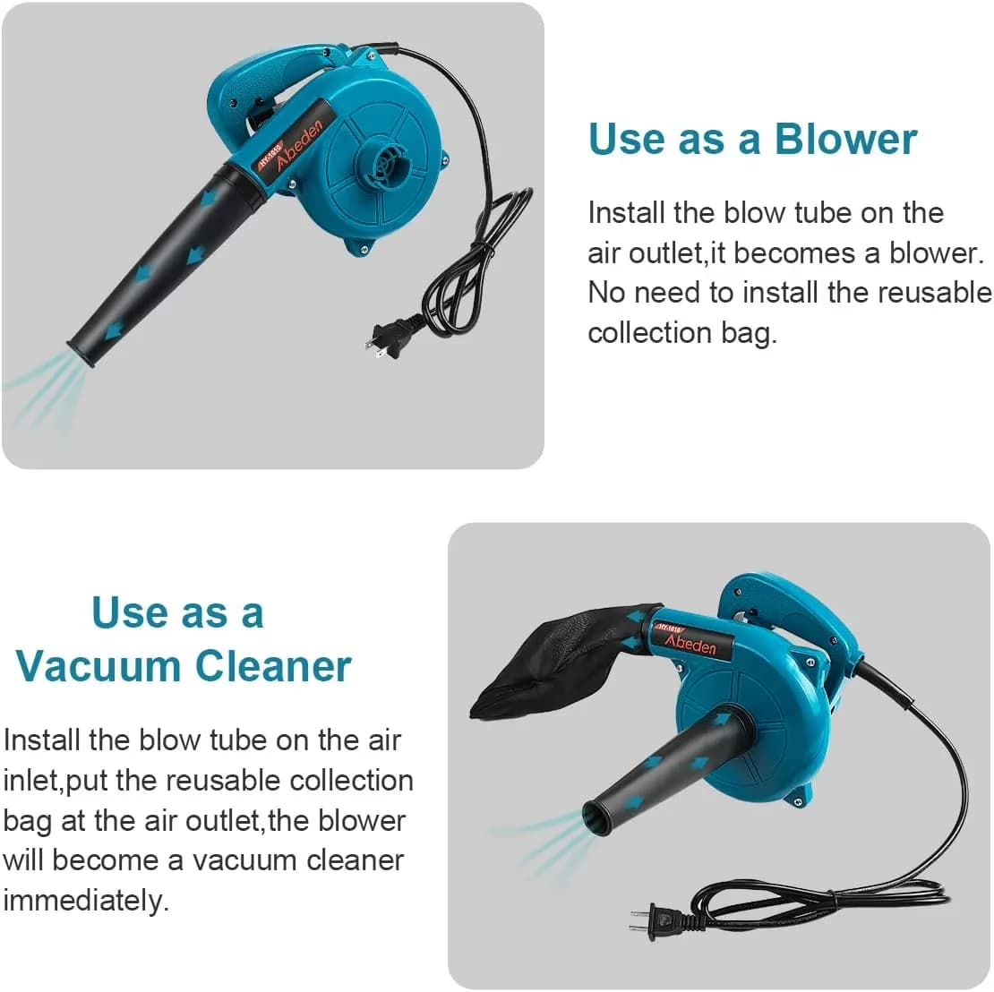 Sleek Leaf Blower with 400W, 110V, 110V 400W Portable - Traditional Style Model 5C0761