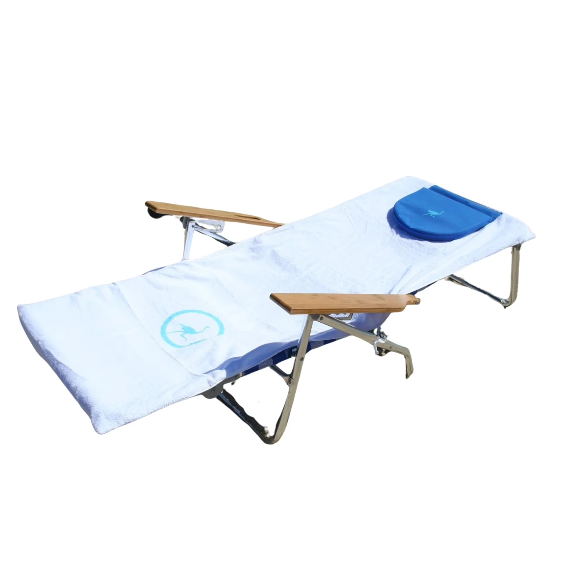 Premium Beach Chair with Color: White - Cotton White Open - Sleek Profile Model 6579AF