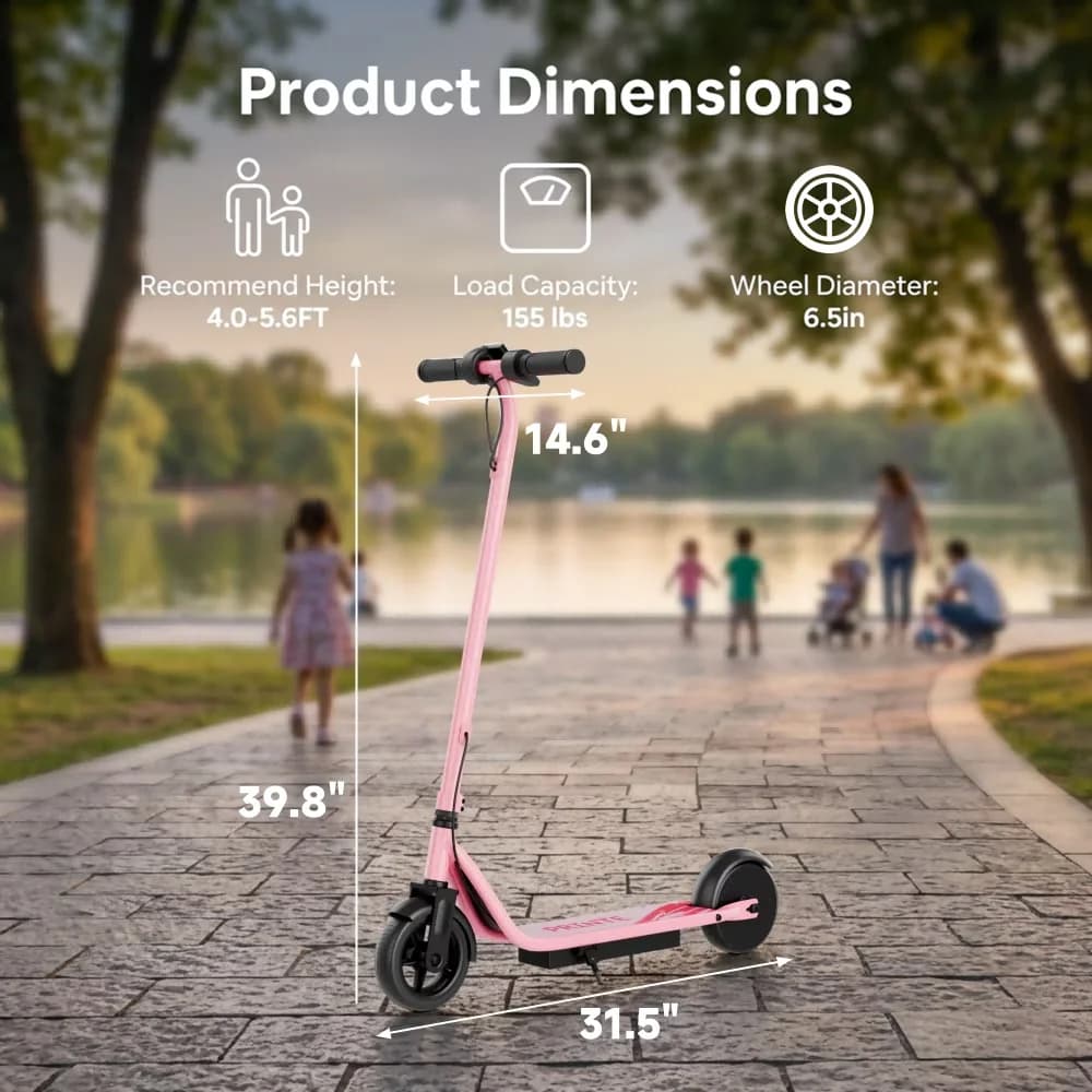 Efficient Scooter with 250W, Portable, Battery: 25.5V 4.4 Ah - Pink Iron Model 0CD8FE