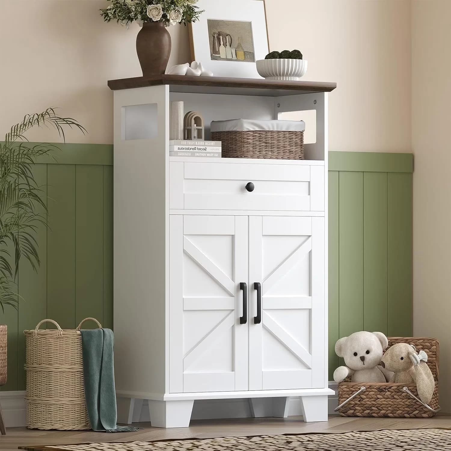 Classic Kitchen Renovation with Adjustable Shelves, Soft Close Doors, Stain Resistant - Engineered Wood White for Living Room, Bathroom Model 10D8F2