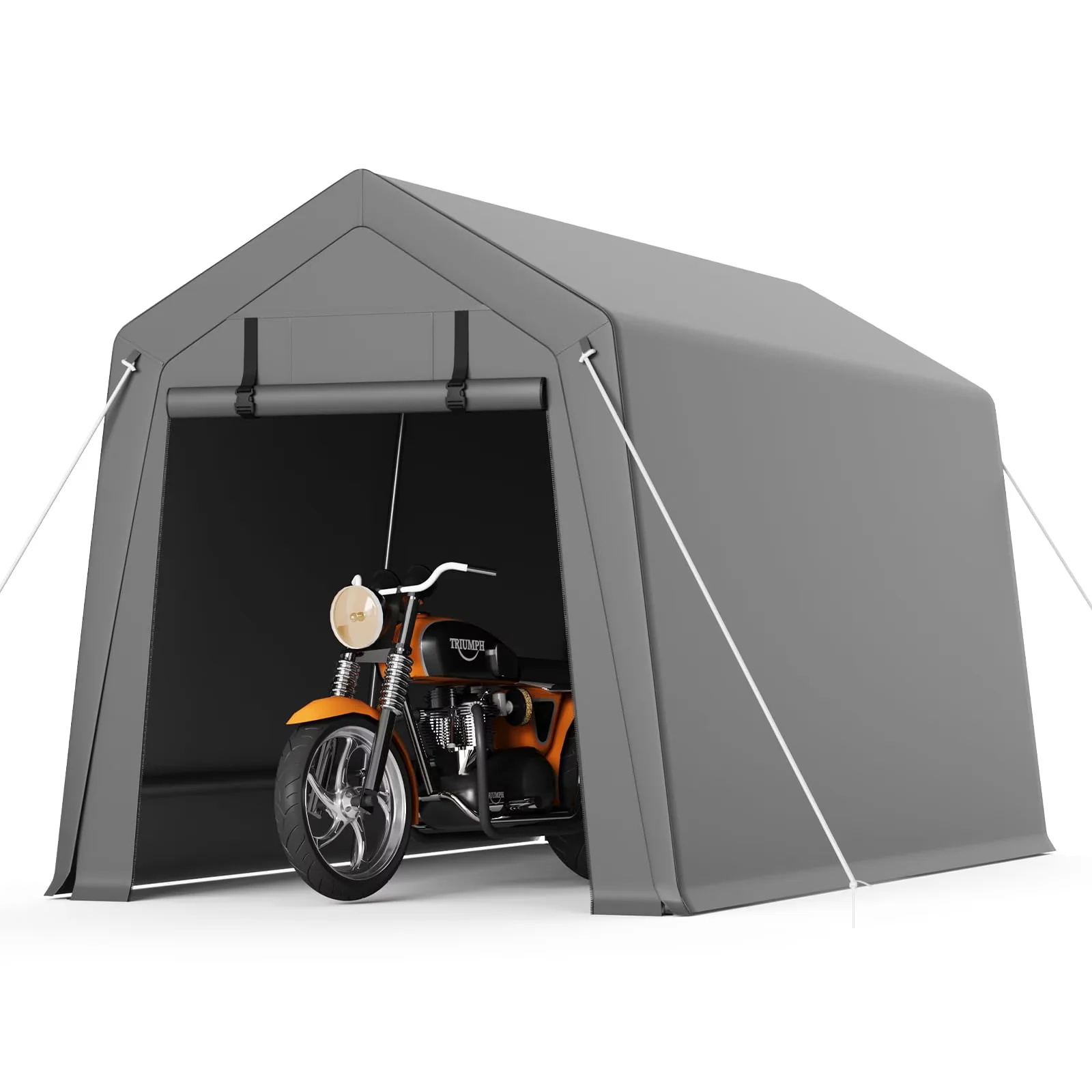 Quality Shed with Fade Resistant, 7x10FT Portable Outdoor Garage - Plastic Natural Model C3616C