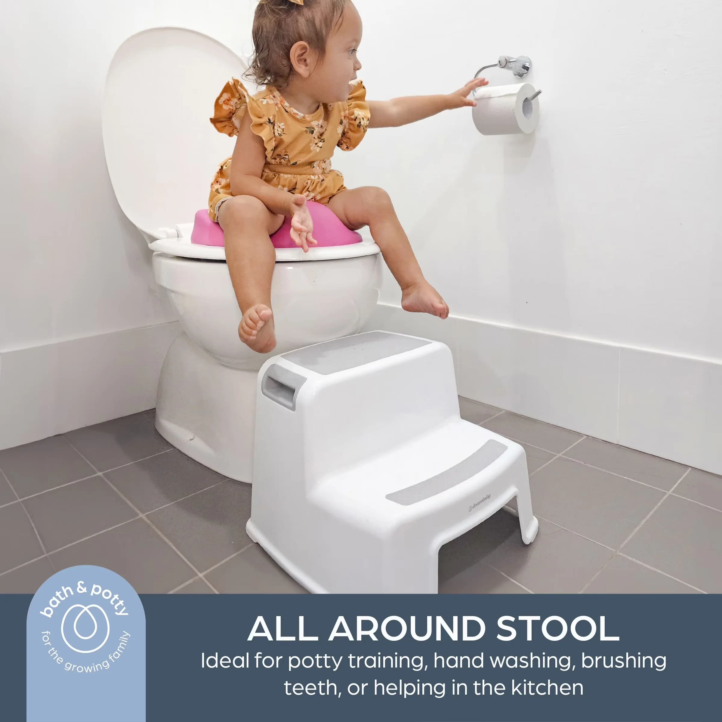 Sleek Ladders And Step Stool with Anti-Slip, ® 2-Up, Grey - Gray Plastic Model A96086