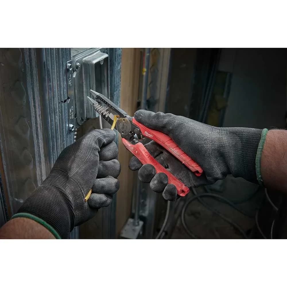 Sleek Hand Tool with Comfort Grip, Rubber Grip, 48-22-3079 GRIP 6IN1 - Red 6" Model 8D7A8E