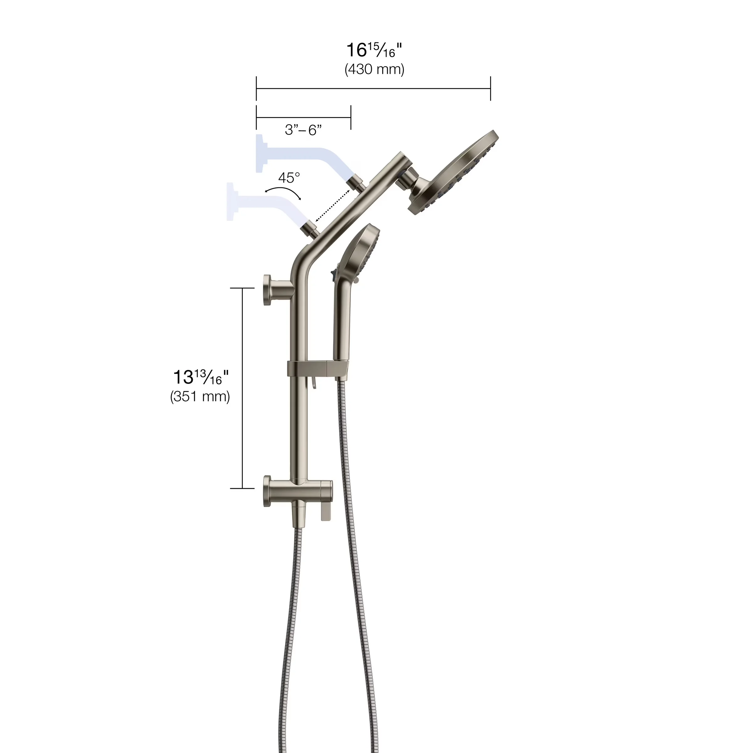 Durable Bathroom Renovation with Handheld, Pause Feature, Number of Spray Pattern-5 - Silver Model 831375