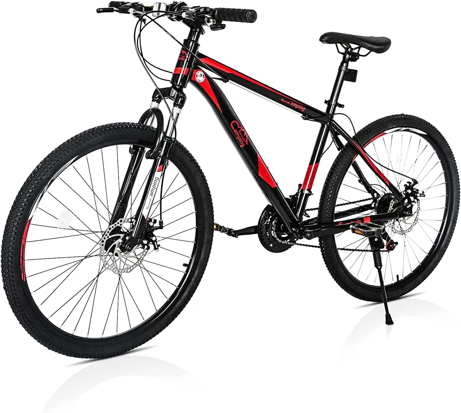 Reliable Mountain Bike with Adjustable Seat, 26", 21 Speed MTB Bicycle High Carbon Steel - Black for Outdoor Model 8BE0FB