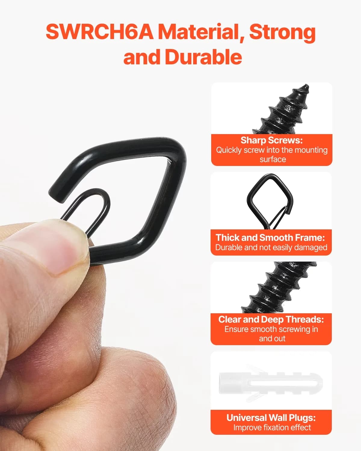 Fastener Innovative with Rust Resistant, Security Buckle - Black Swrch6A for Outdoor Model 1FDA06