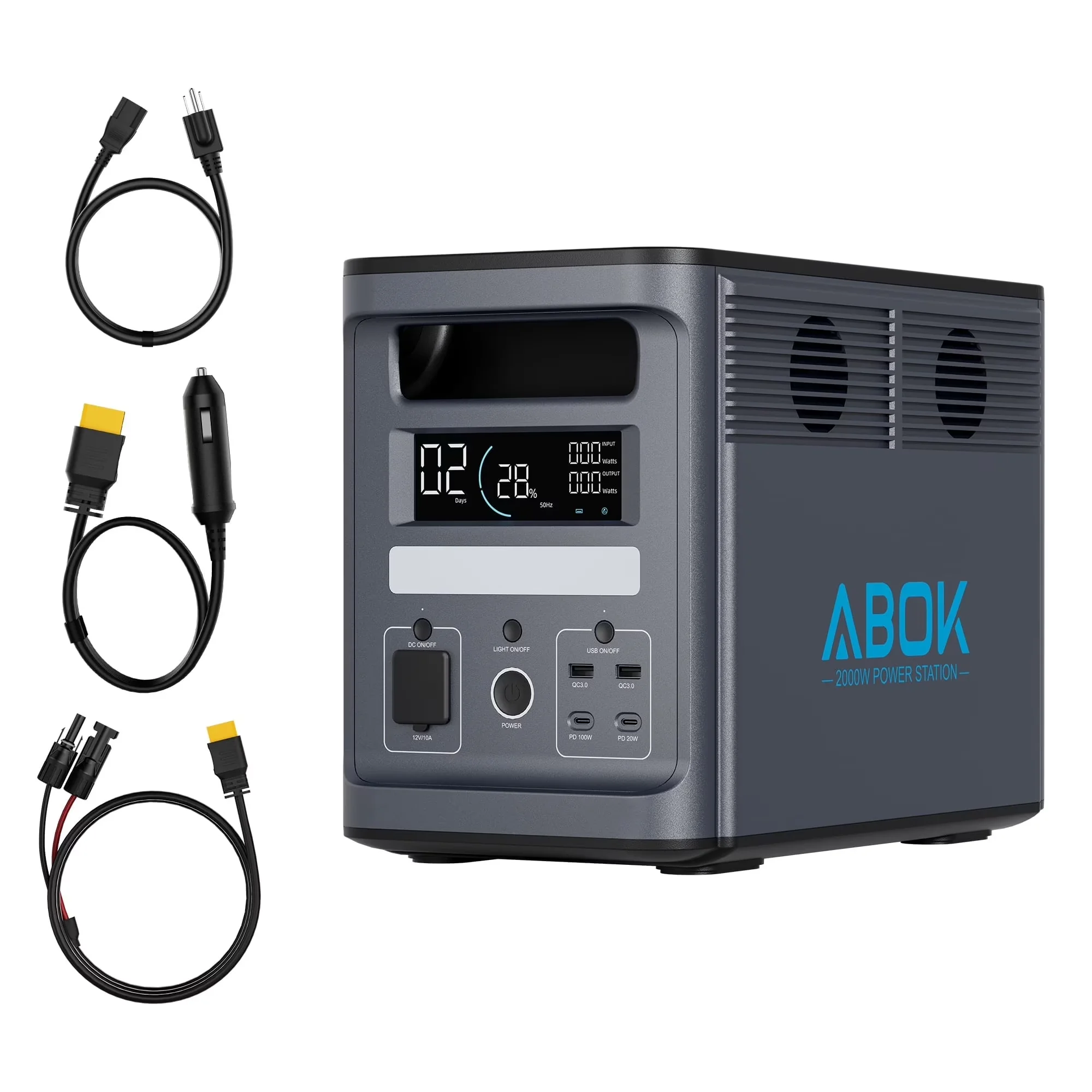 Quality Generator with 2000W, Digital Display, Reliable Backup - Gray - Heavy Duty Model 8B1E7F