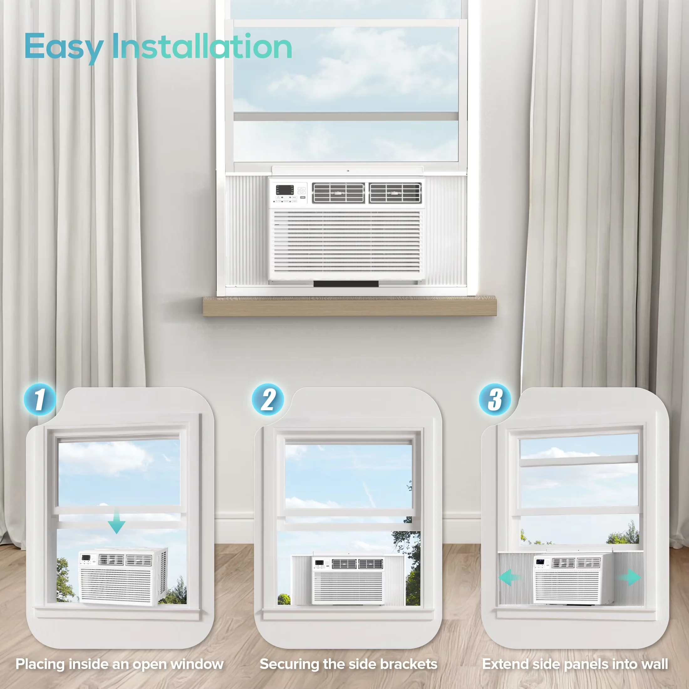 Versatile Air Conditioner with 8000 BTU, Energy Efficient, 8000 BTU Window - White Model 3A6BB5
