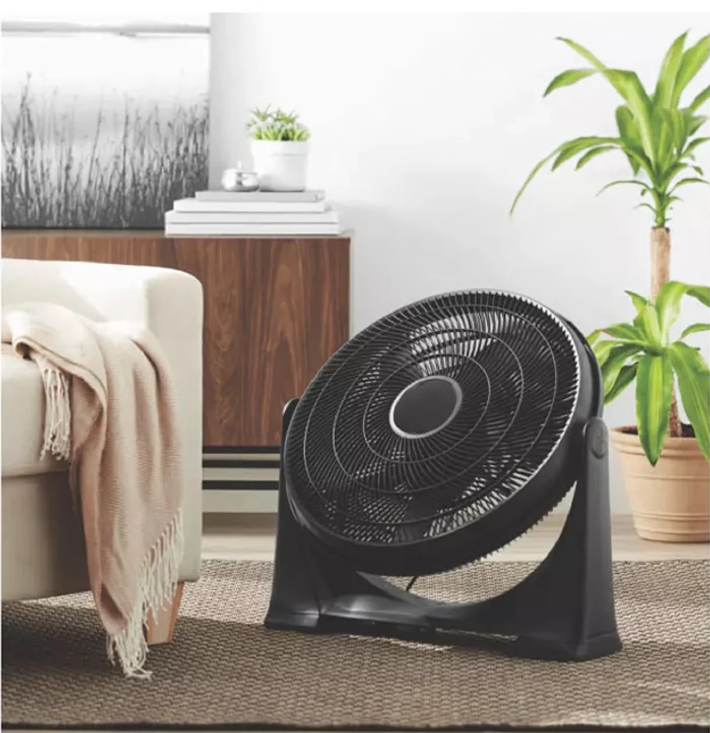 Durable Fans In Cooling with Tilt Mechanism, 3-Speed Settings - Polypropylene Black Model D9E494