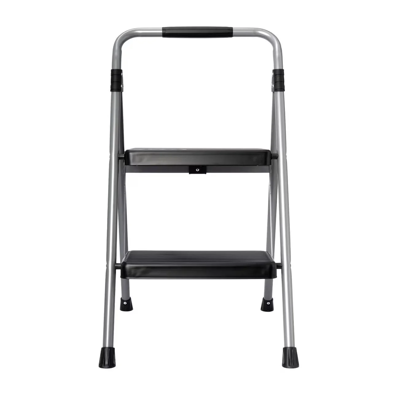 Ladders And Step Stool Essential with Foldable, Slip resistant step tread, Holds up to 225 Pounds - Gray Steel And Plastic Model E7FFD5