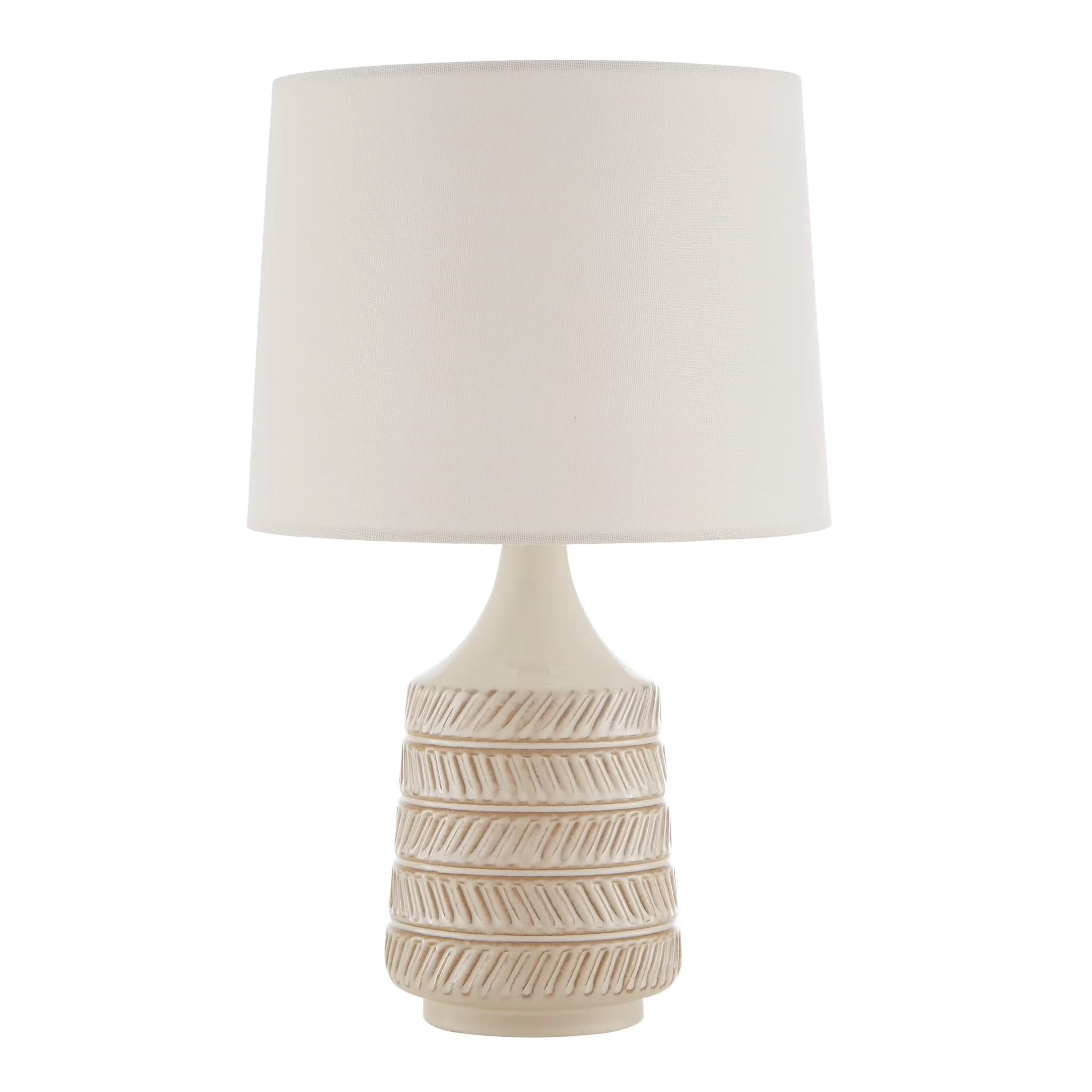 Modern Table Lamp with LED, Accent Lamps, 17"H Reactive Glaze Ceramic - Beige Ceramic Model 42F5F3