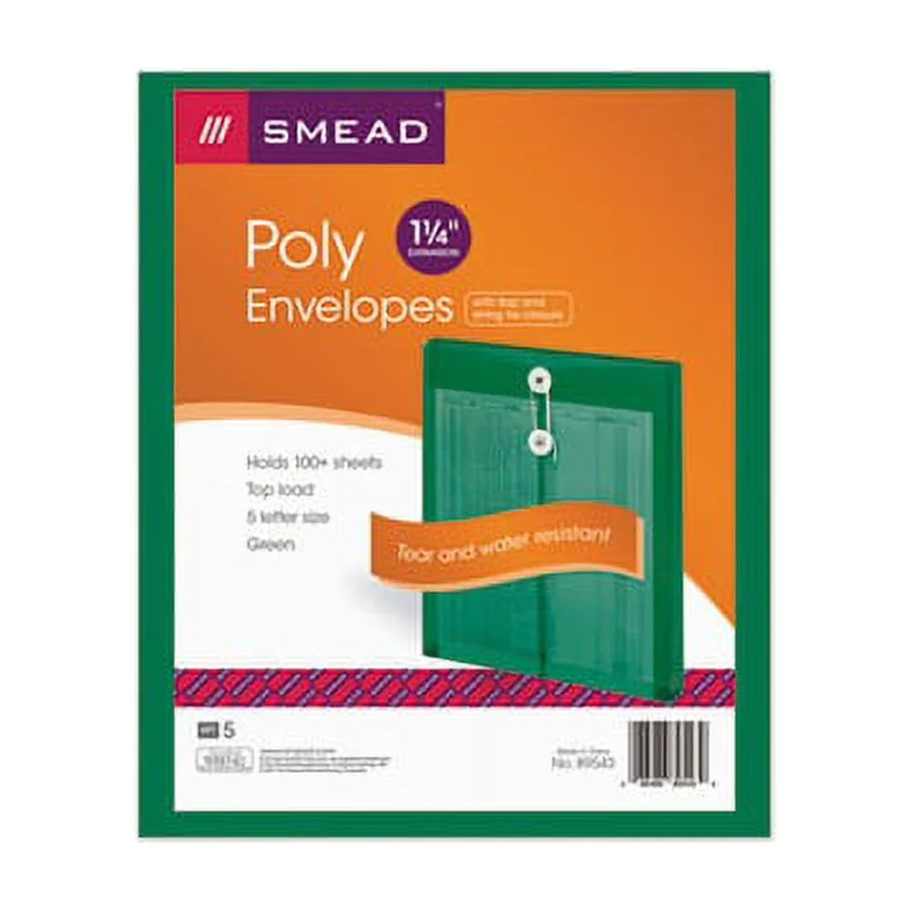 Moving Innovative with 5 / Pack, Green, String-tie closure to secure contents - Green Model 2C4FE3