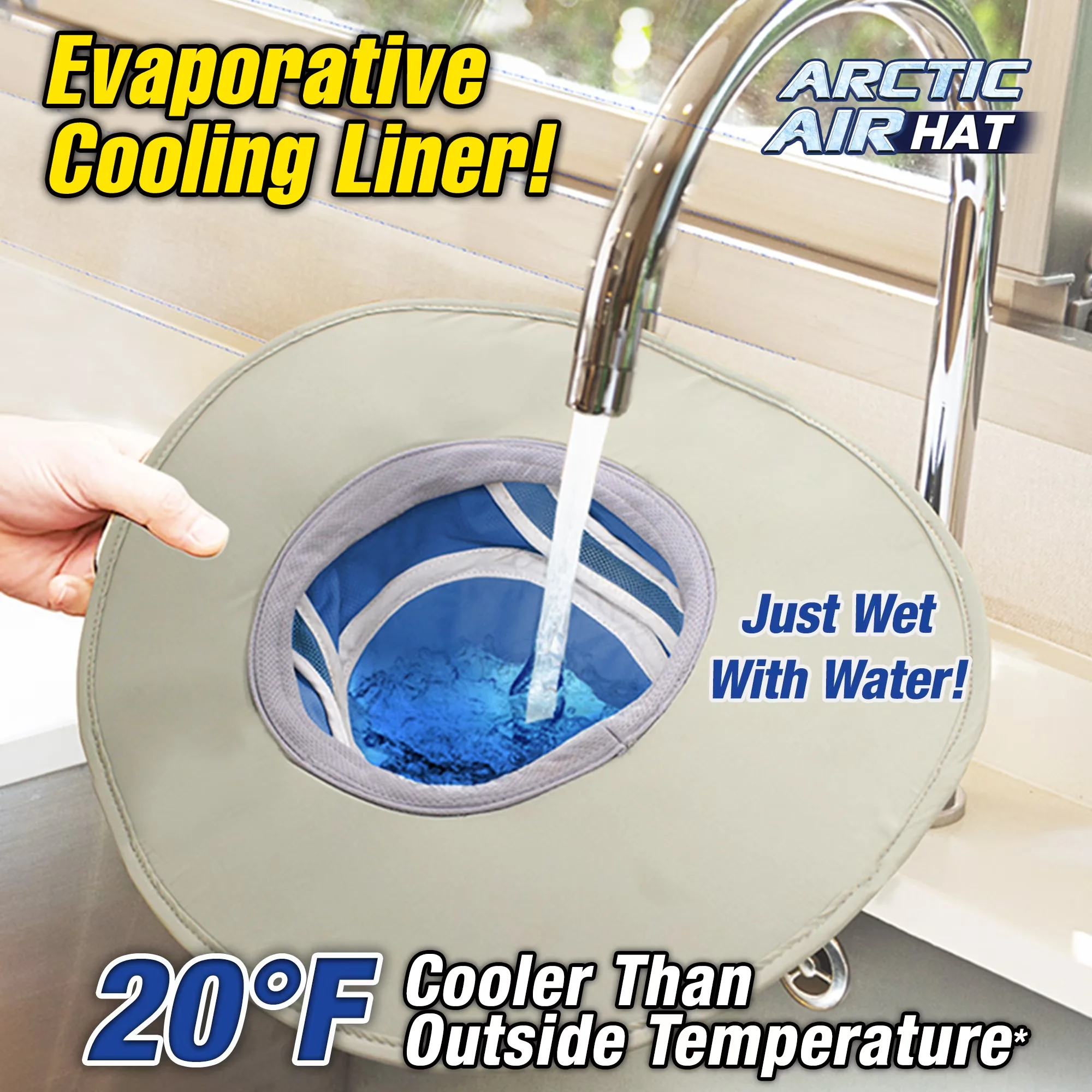 Mattresses Accessory Compact with Evaporative Cooling Hat, 20°F Cooler Than Outside Temperature, Stylish And Unisex Design -... Model 53CCAD