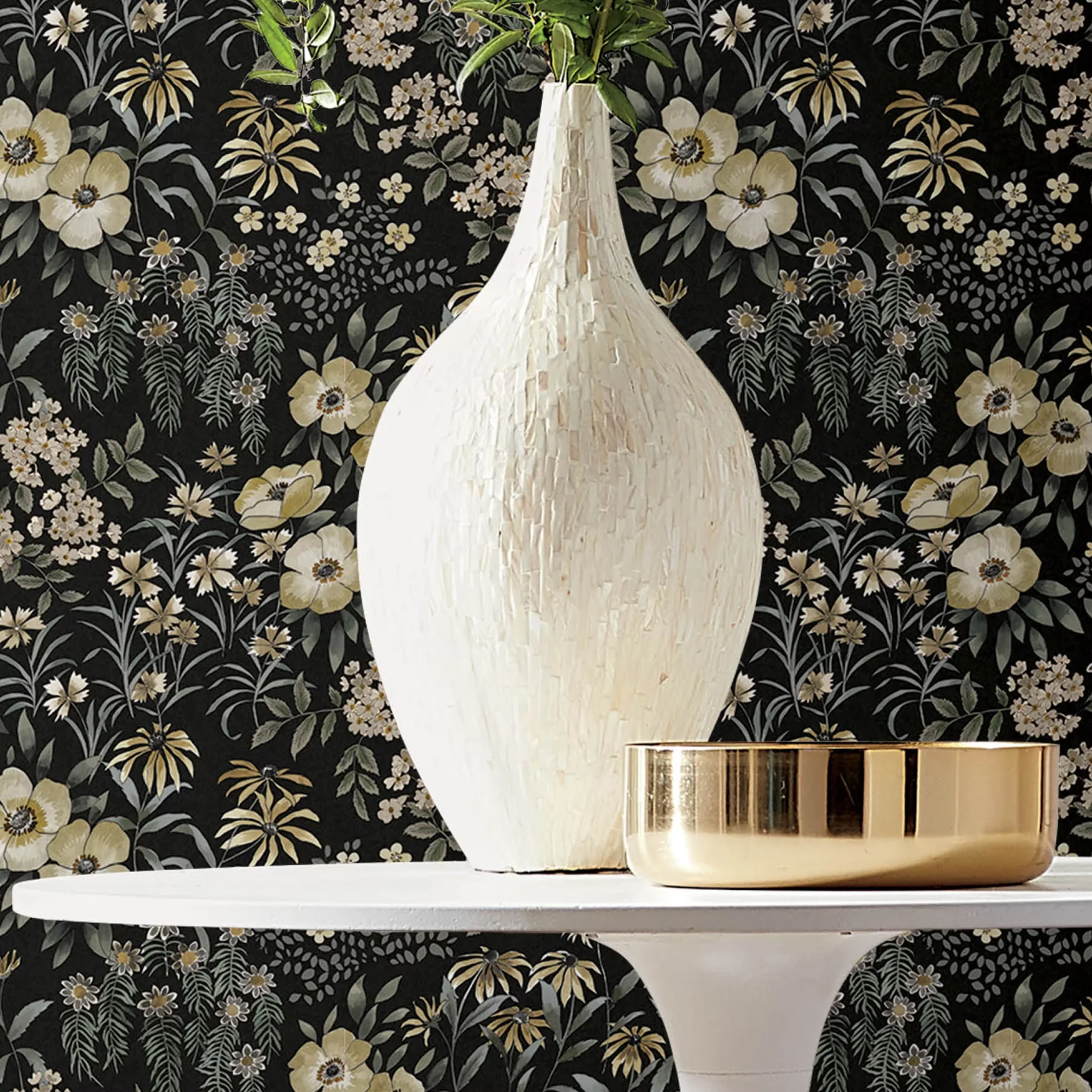 Efficient Wallpaper with Easy To Clean, Washable, 1 count - Black Vinyl Model 721A02