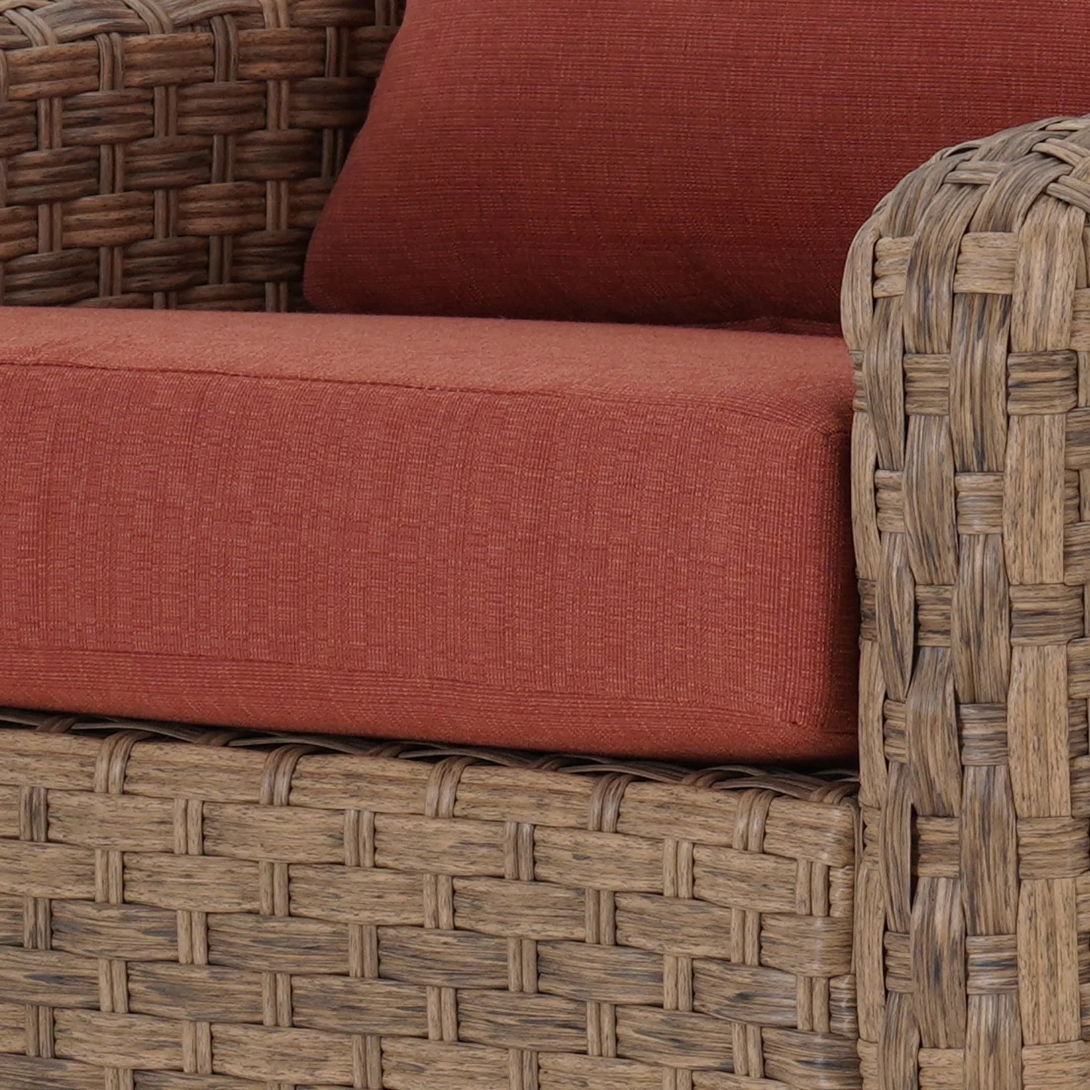 Durable Patio Conversation Set with Weatherproof, Red - Red Steel Frame Model C545B1