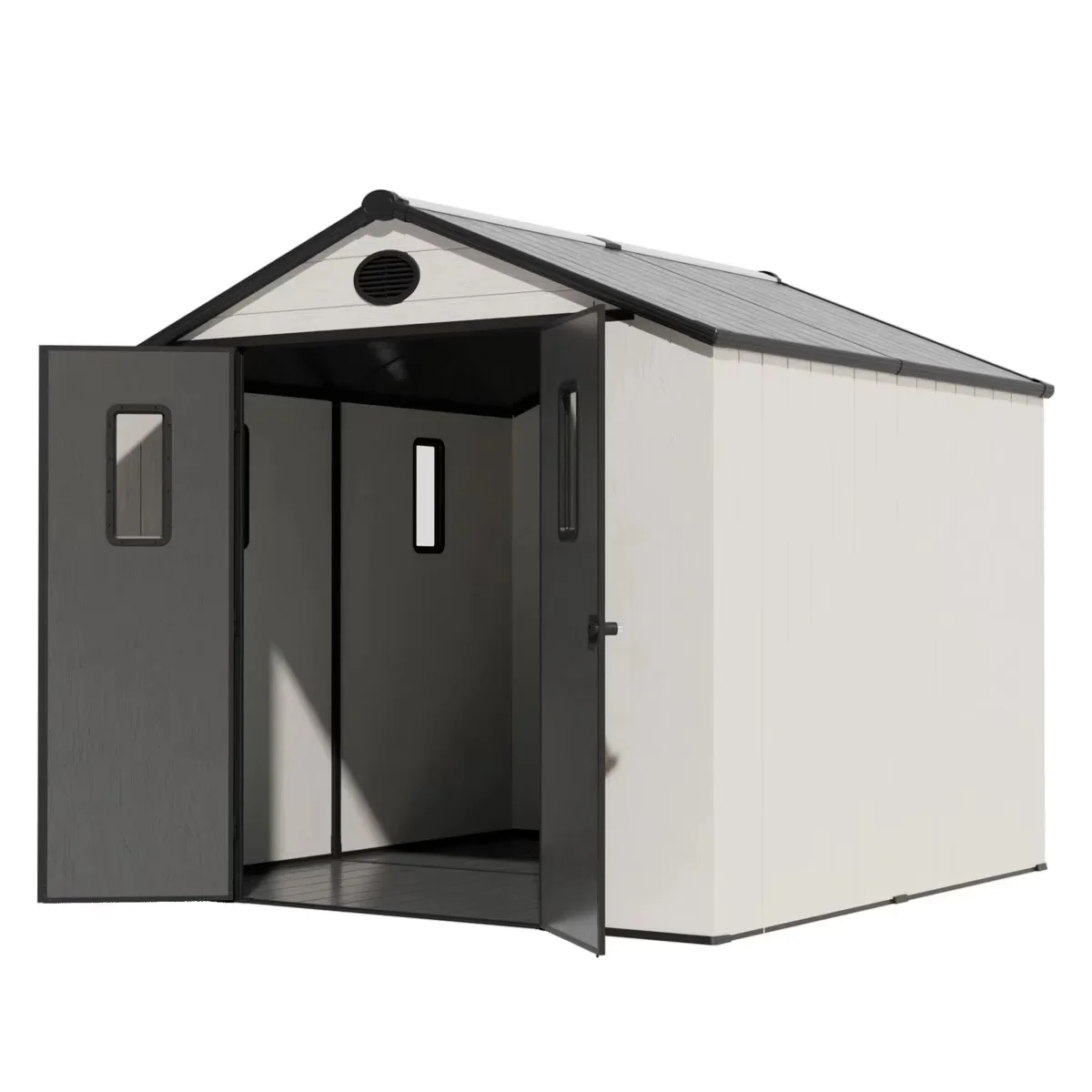 Sleek Shed with Water-Resistant, Uv Resistant, 8ft×8ft Outdoor Spacious Resin Storage - Gray Resin Model 9E52B9