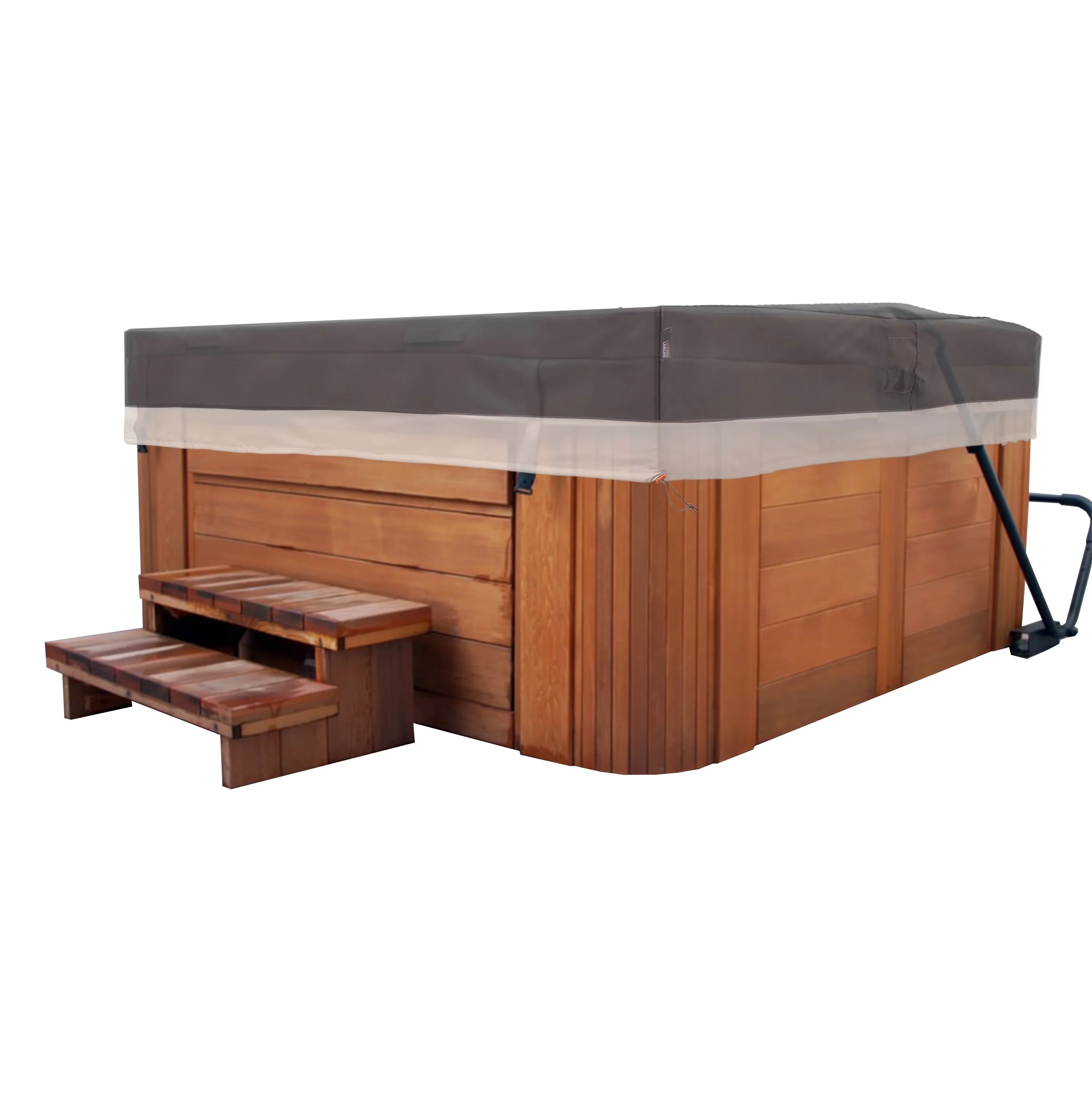 Professional Hot Tub with Uv Resistant, Renaissance Cover - Gray Weather-Resistant Material Model 66109E