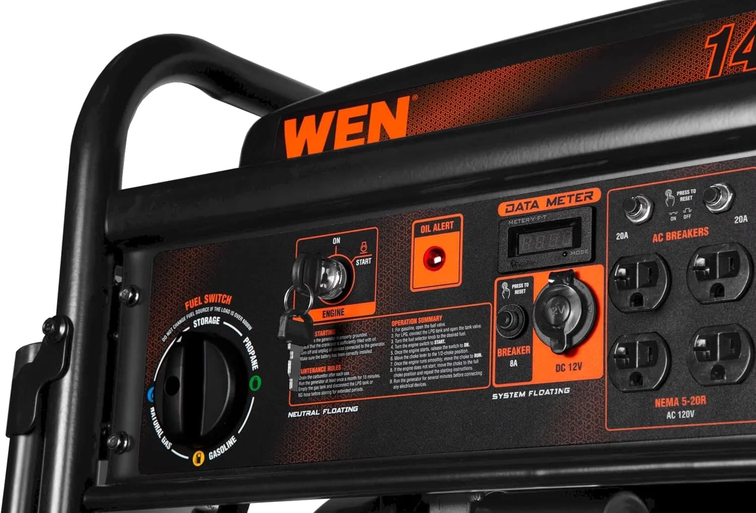 Efficient Generator with 120V, 14500-Watt 120V/240V Tri-Fuel - Low Maintenance Model 9B03FF