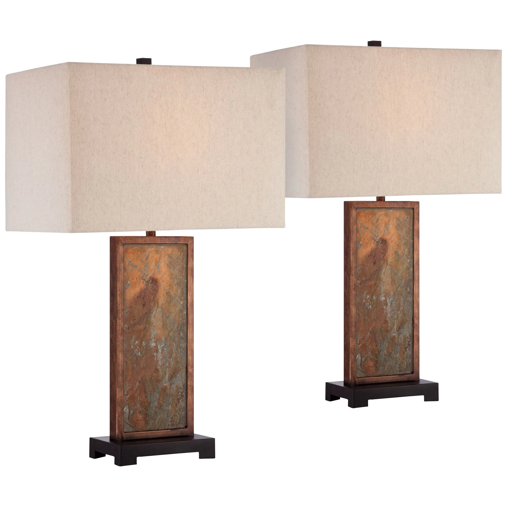 Lamp Set Versatile with Incandescent - Brown Slate Stone Modern - Residential Grade Model DA3454