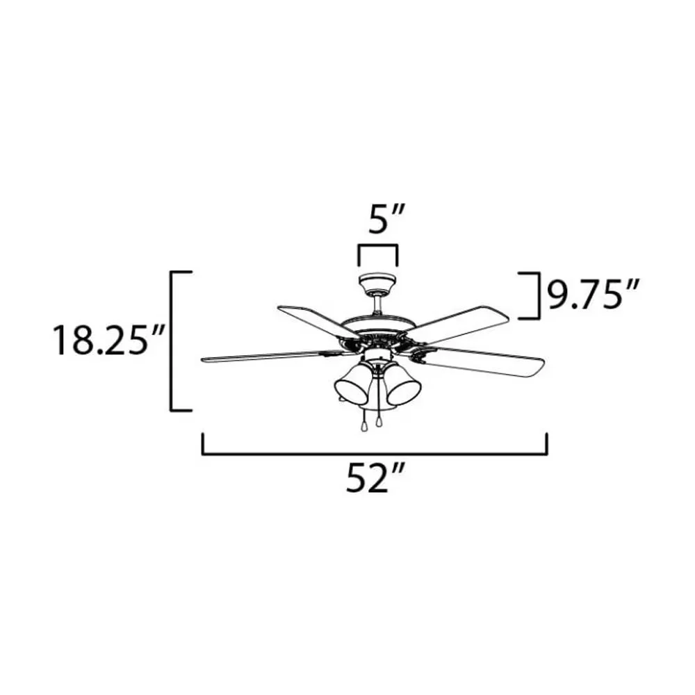 Ceiling Fan Premium with LED, Traditional, Basic-Max-Indoor - Glass Multicolor Model 0A8647