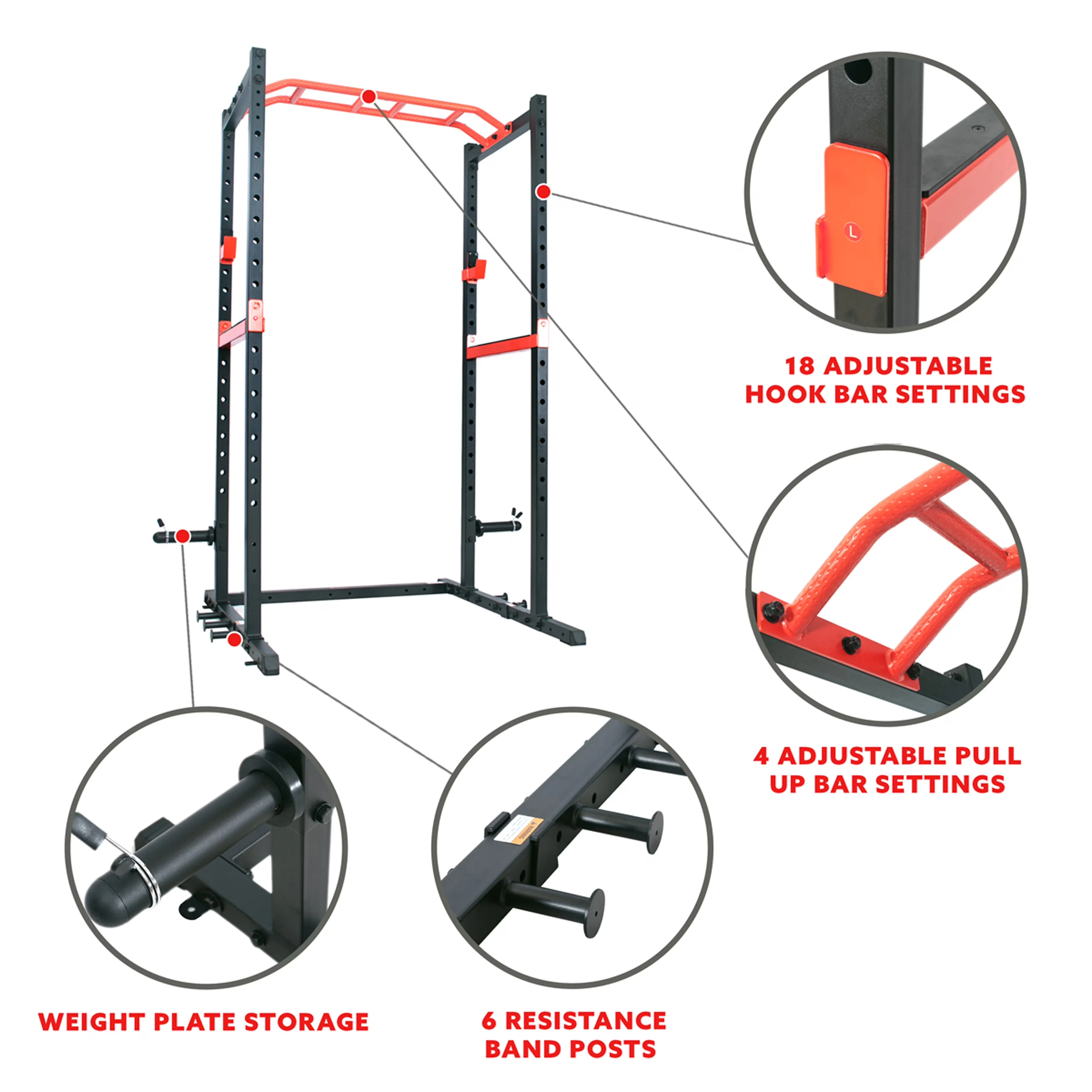 Home Gym Compact with Adjustable, Strength Exercise Equipment, Station Power Cage - Black Steel, Others Model C9DDCA