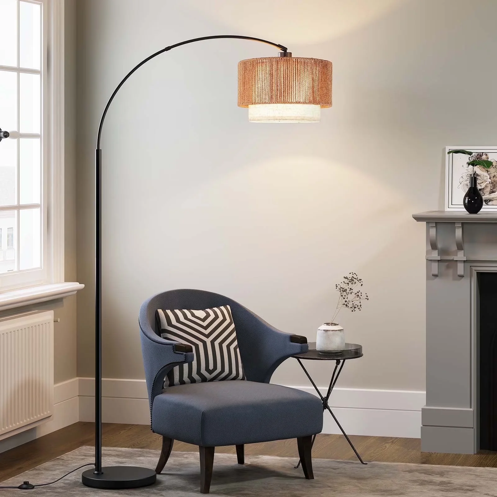 Classic Floor Lamp with LED, 12W, Lamps - Black Metal for Living Room - Sleek Profile Model 1CEEE8