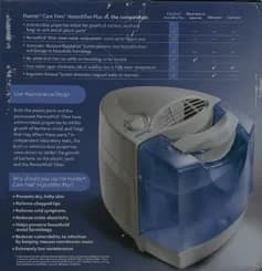 Innovative Humidifier with Automatic Shut-Off, Also available at Wal-Mart stores, Low maintenance design - Model D9F750