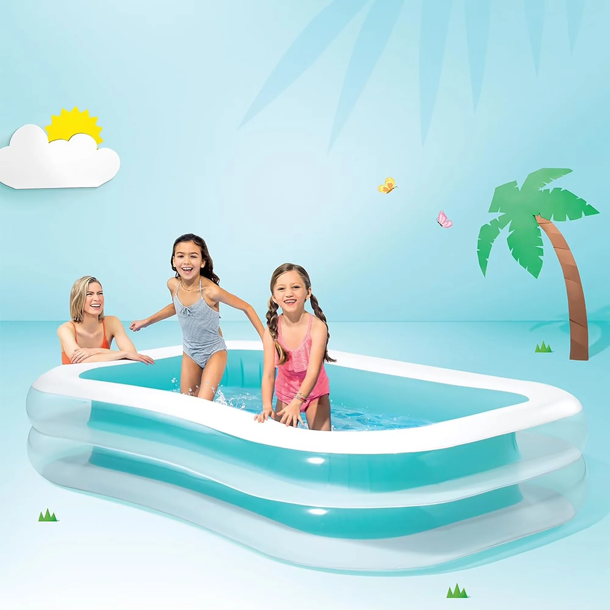 Premium Inflatable Pool with Puncture Proof - Swim - Industrial Grade Model 614876