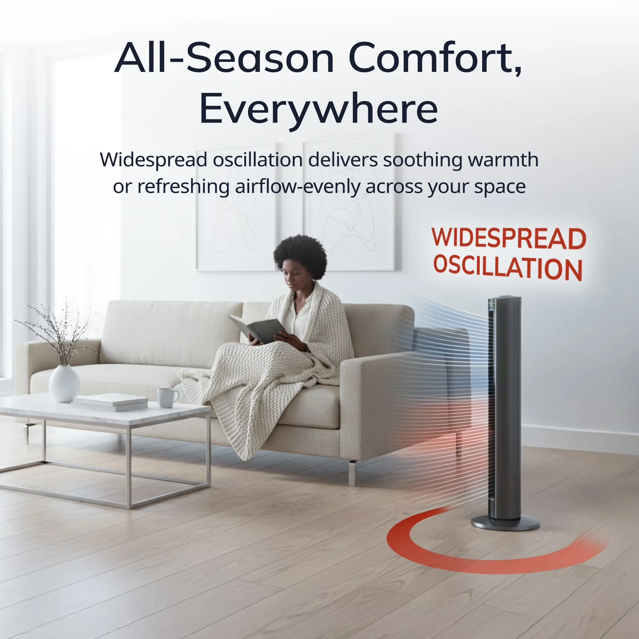 Reliable Portable And Electric Space Heater with 1500W, Automatic Shutoff - Gray 41.89 x 12.5 x 12.5 Model 9FBE42