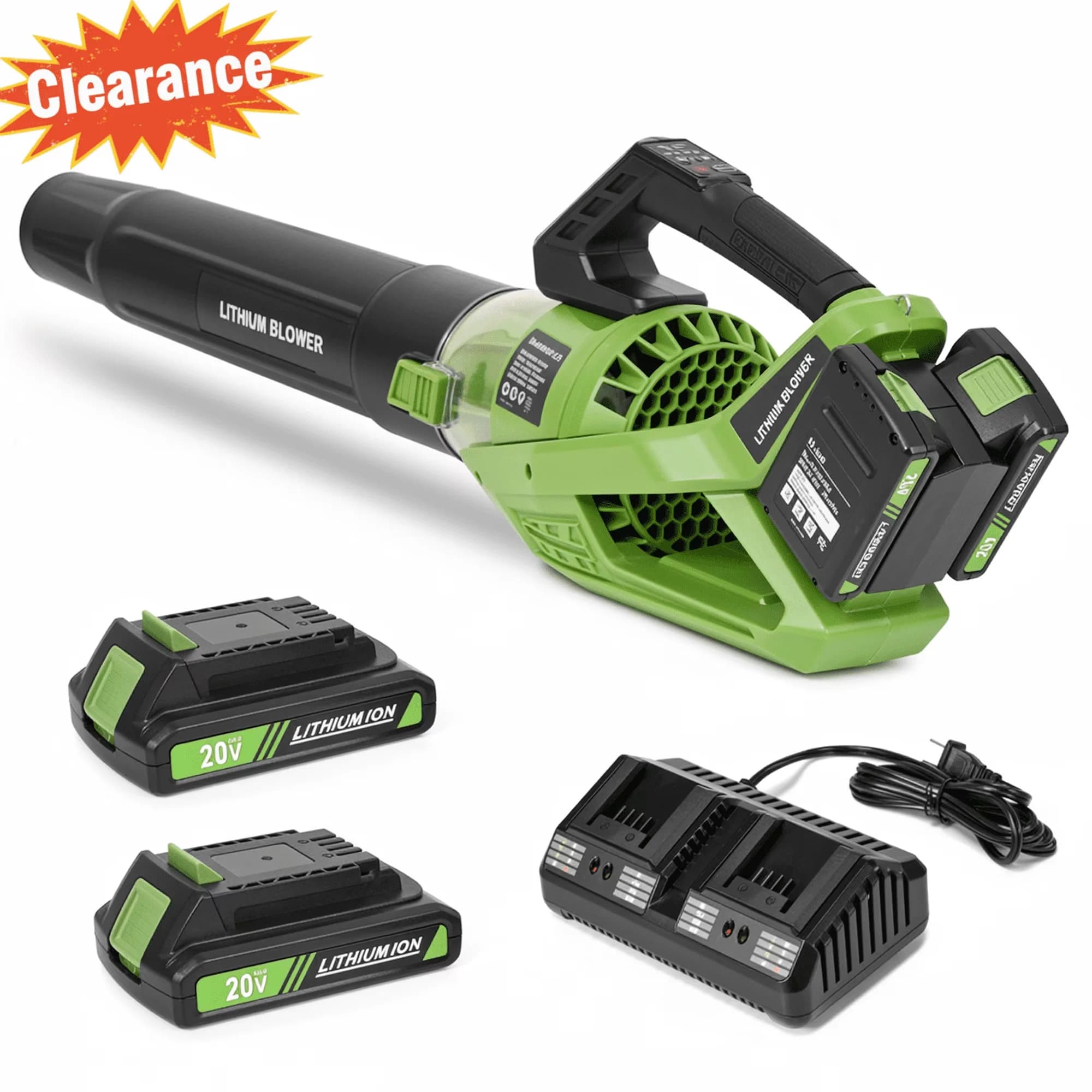 Compact Leaf Blower with Battery, 40V, 5 Speed & Turbo Mode Battery Powered for Patio, Garden - Model B40E97