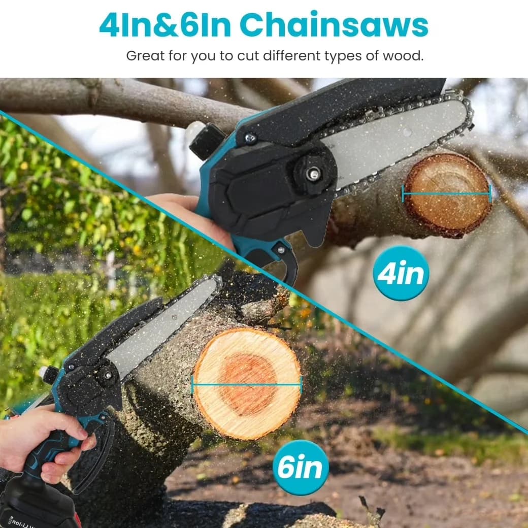 Efficient Pole Saw with Battery, Telescoping, Charging Time: About 2Hrs - Blue Model 2D2CFE