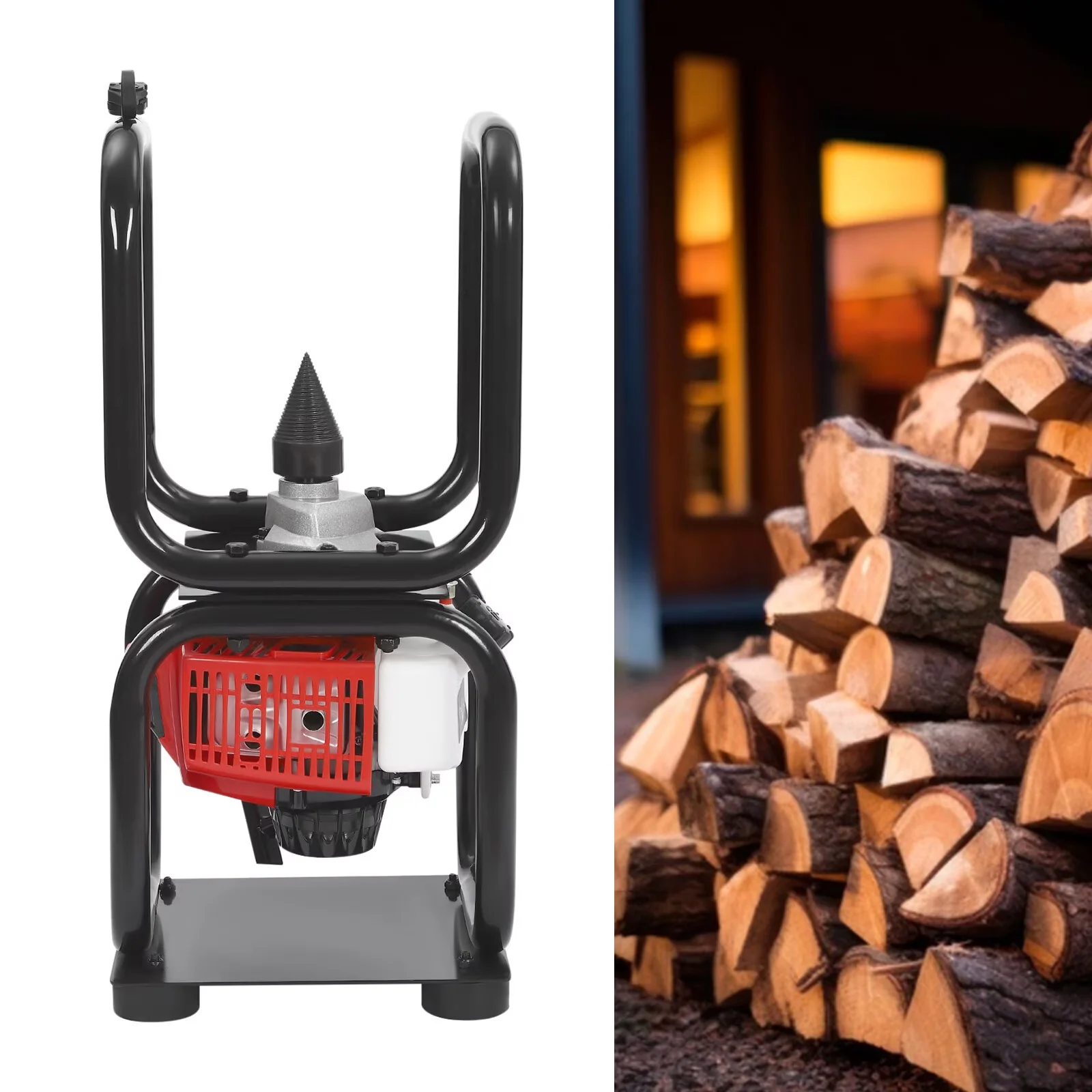 Classic Logsplitter with Wheeled - Black 4HP - Sleek Profile Model 6C8E7F