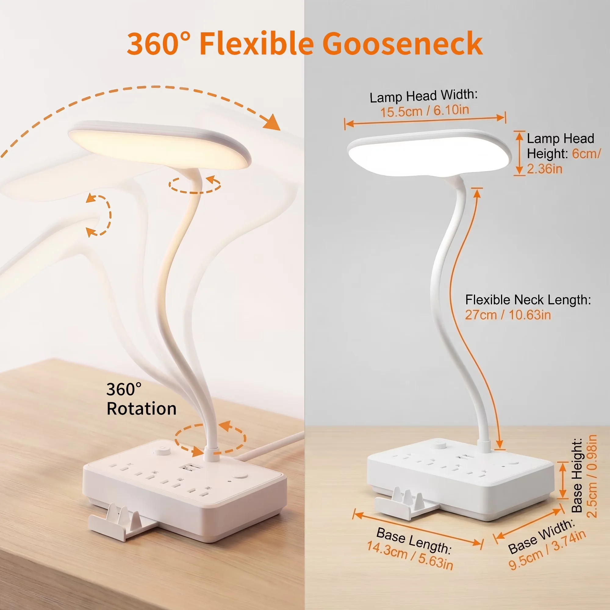 Modern Desk Lamp with LED, Modern, Dimmable - White for Home Office, Dorm Model C3B2BE
