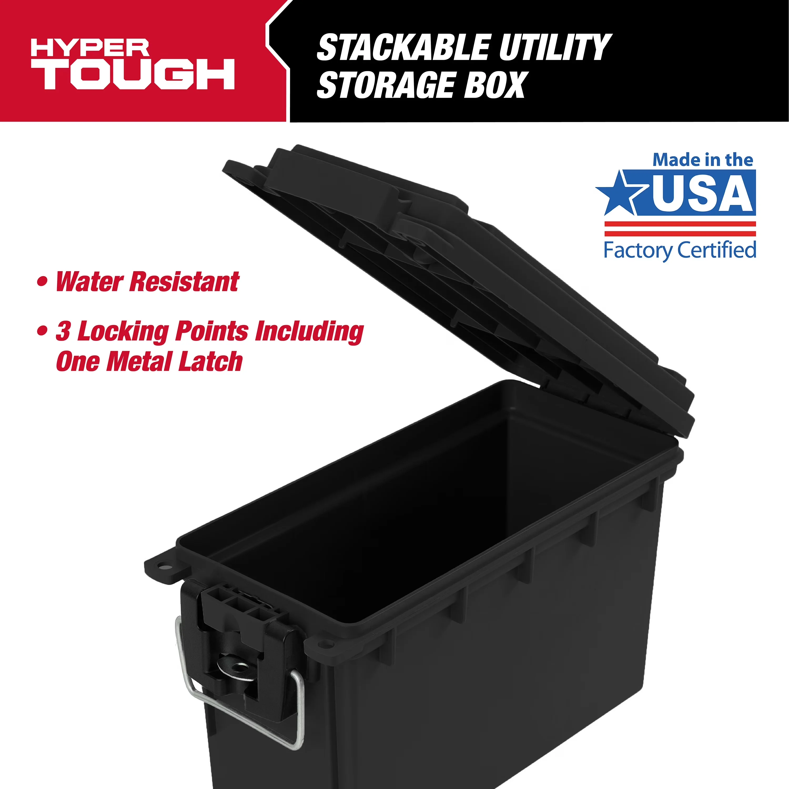 Toolstorage Essential with Water-Resistant, Black Organization Box - Plastic Black Model 2D6AE8