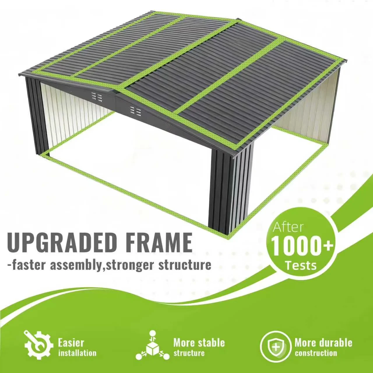 Quality Shed with Uv Resistant, Lockable Door, Black Roof - Black Metal Model DFBD99