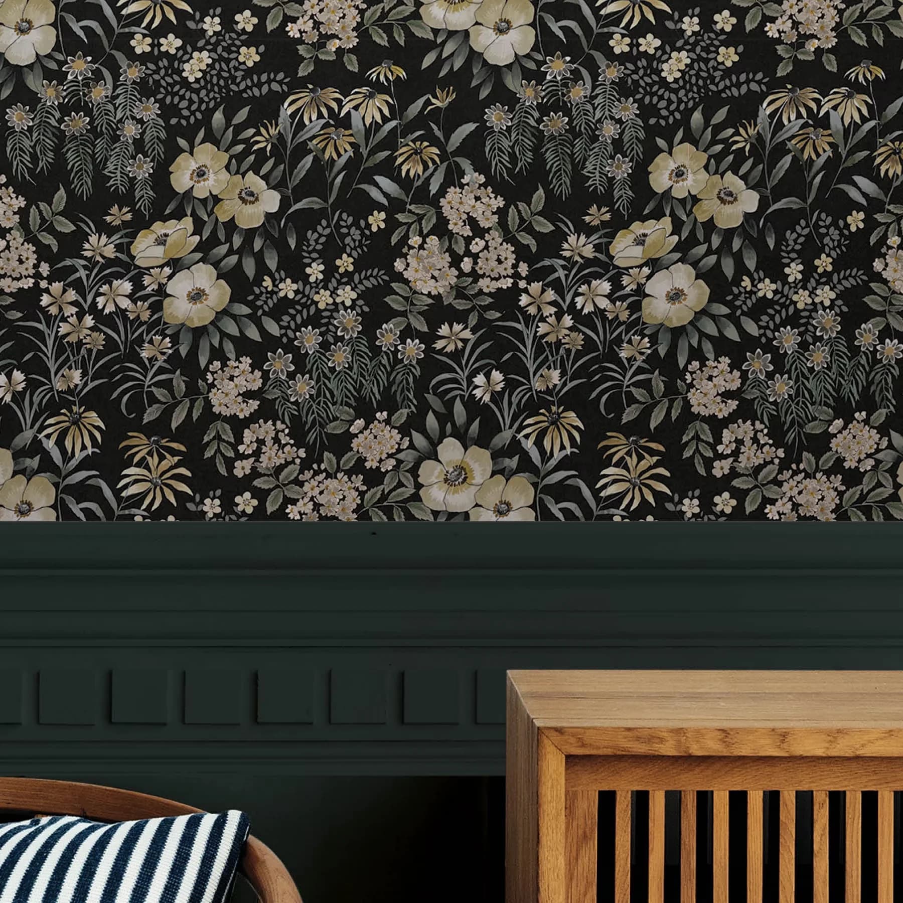 Efficient Wallpaper with Easy To Clean, Washable, 1 count - Black Vinyl Model 721A02