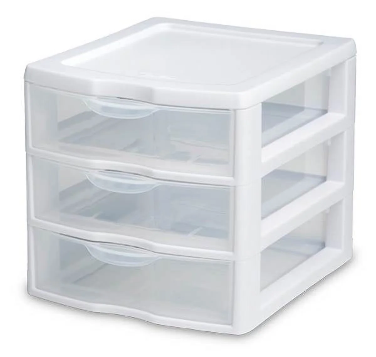 Garage Storage Supply Quality with Stackable, Ergonomic drawer handles, White frame w/See-through drawers - Plastic White Model 881CD4