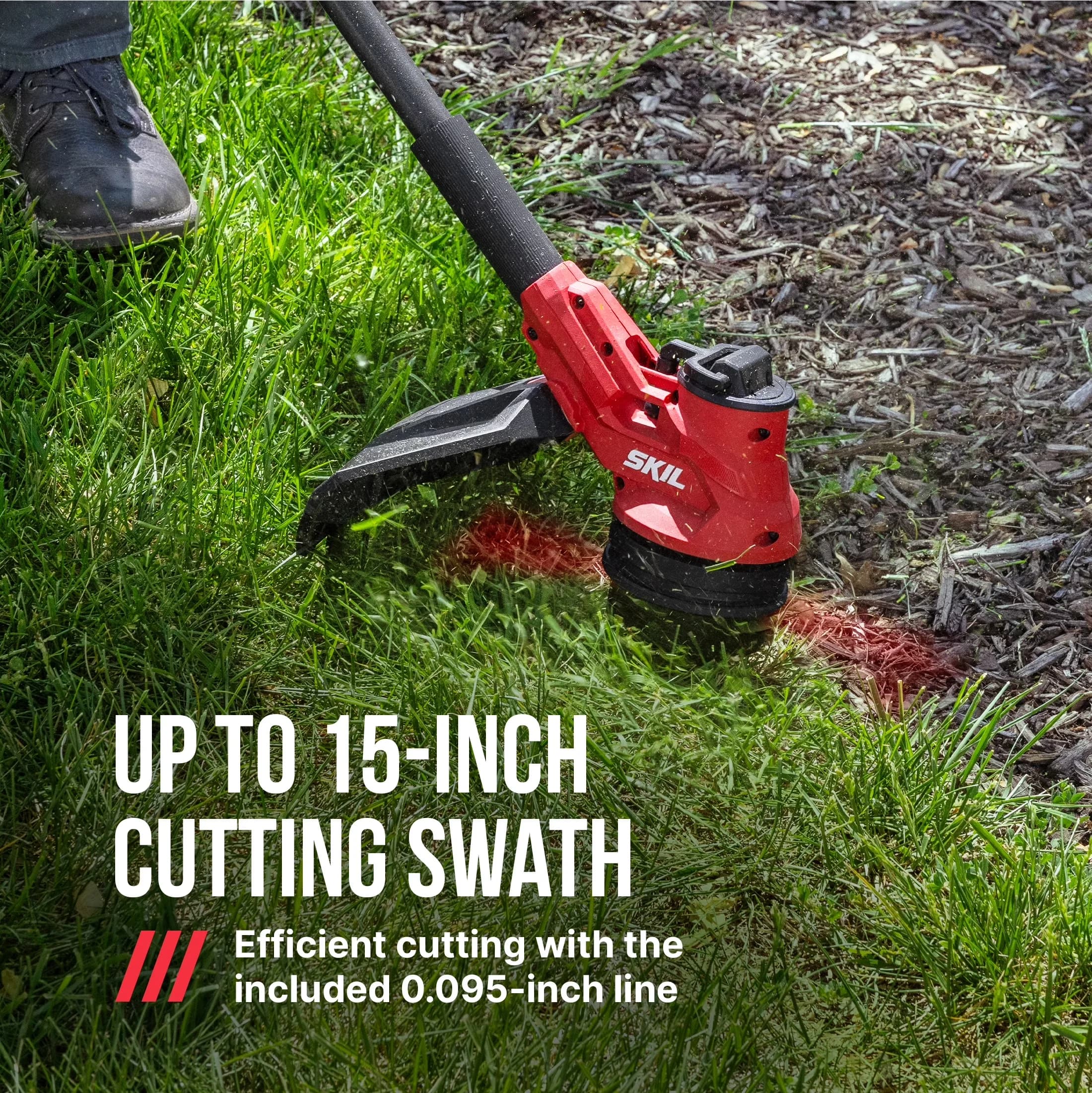 Essential String Trimmer with Battery, 60W, 40V - Red for Multiple Applications Model 568488