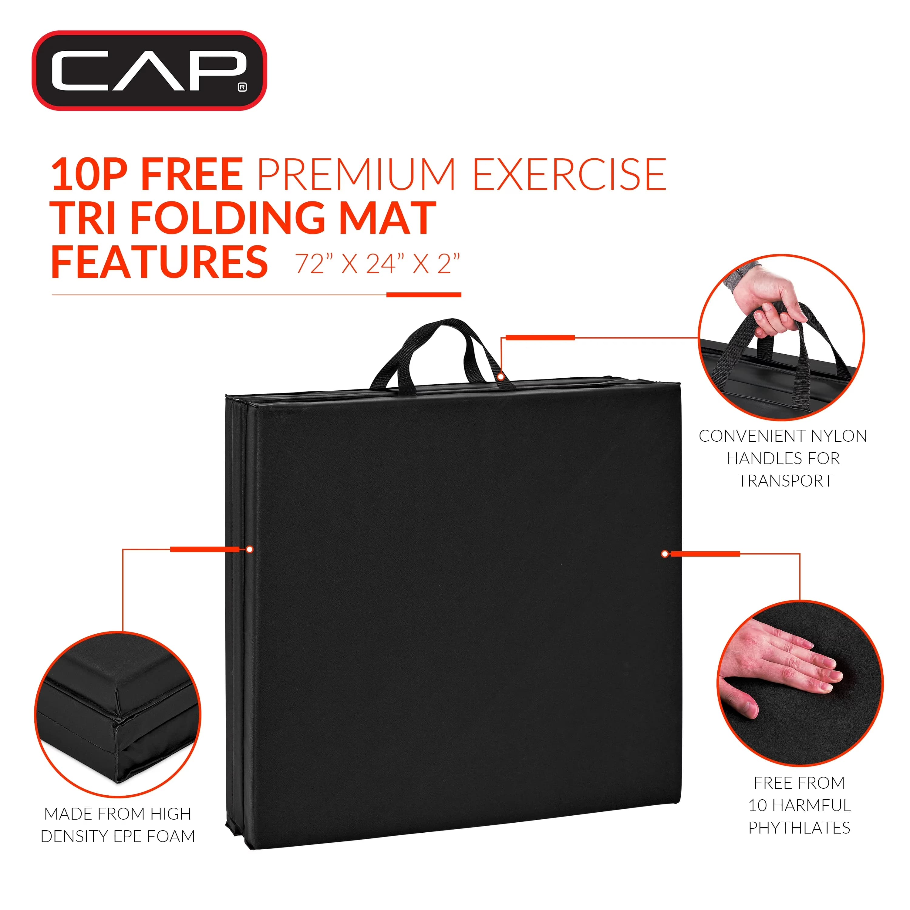 Versatile Home Gym with Folding, Durable puncture resistant cover - Black Foam, Polyvinyl Chloride Model 89BCF8
